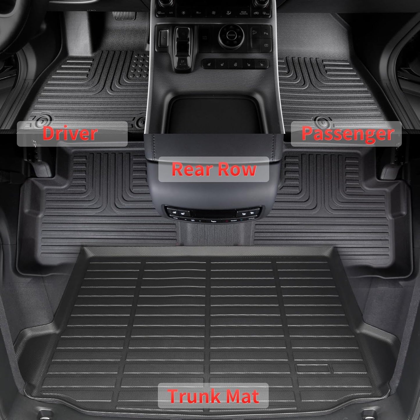 All Weather Floor Mats and Cargo Liners Set Fit for Mazda CX-70 & CX70 PHEV 2025 TPE Car Mats Waterproof Anti-Slip Rubber Trunk Liners CX70 Accessories