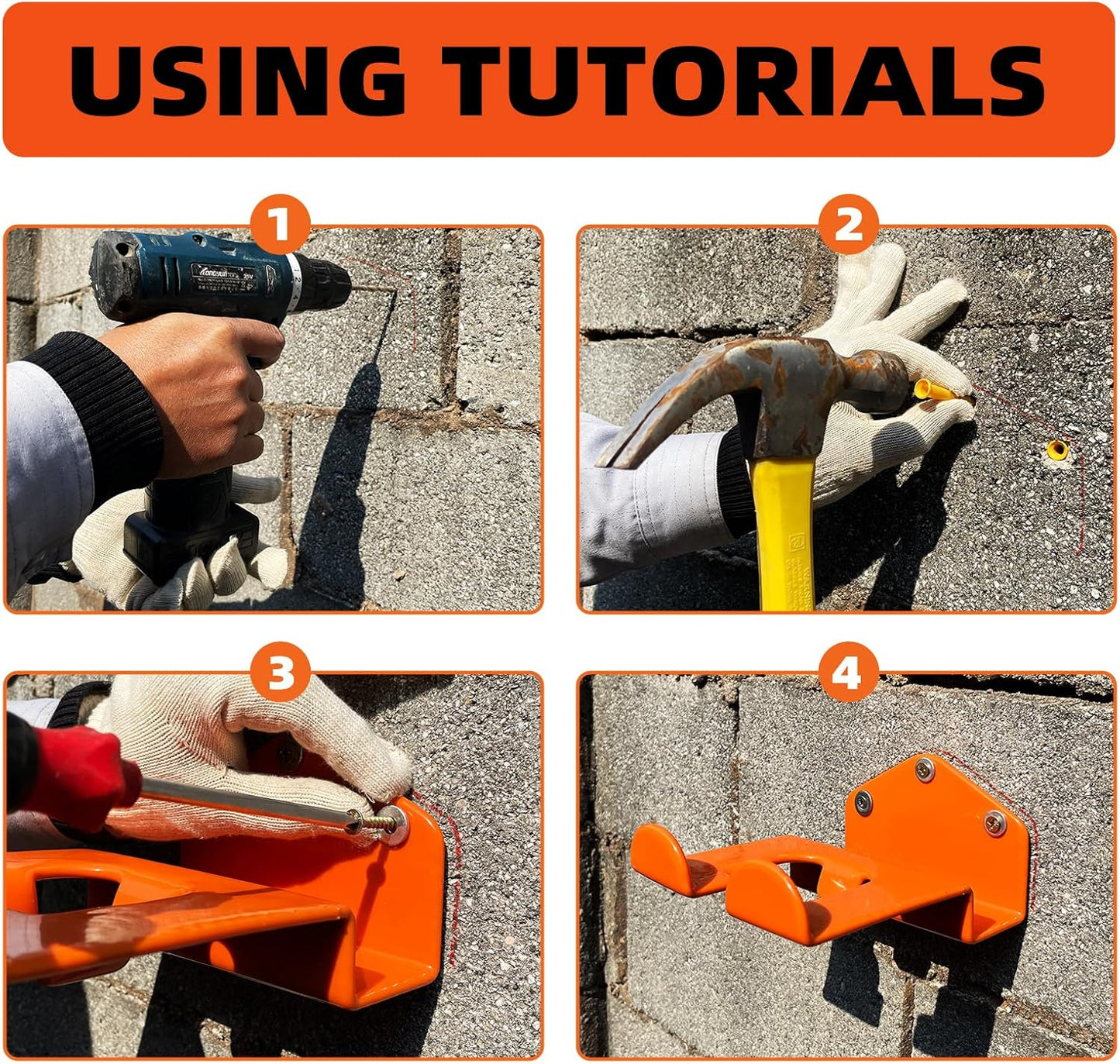 Weedeater Hanger, 3 Pack Weed Eater Hanger for Wall, Heavy Duty Weed Wacker Hooks for Garage, Garage Organization Storage Shed Organizer Mounted Trimmer Rack