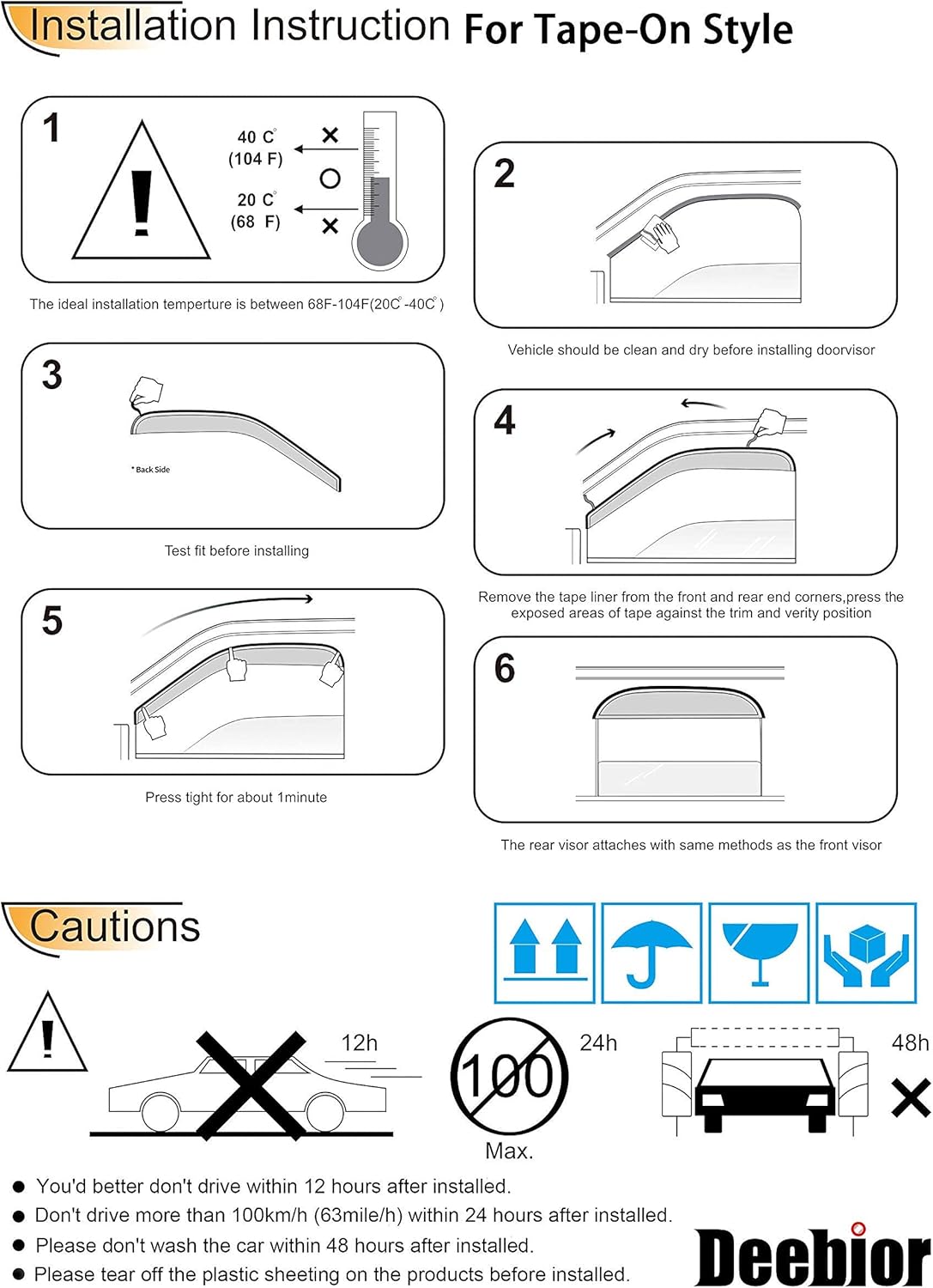 94248 Side Window Visor Wind Vent Deflector,4pcs Outside Mount Style Nice Sun Rain Guards Set fit for 2013-2019 Nissan Sentra Window Shade