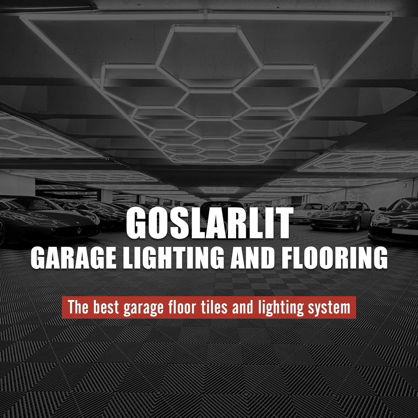 25PCS|15.7"x15.7" Garage Flooring Tiles, Non-Slip Interlocking Plastic Garage Floor Mat, Garage Organization & Garage Storage, Vented Pattern (Grey)