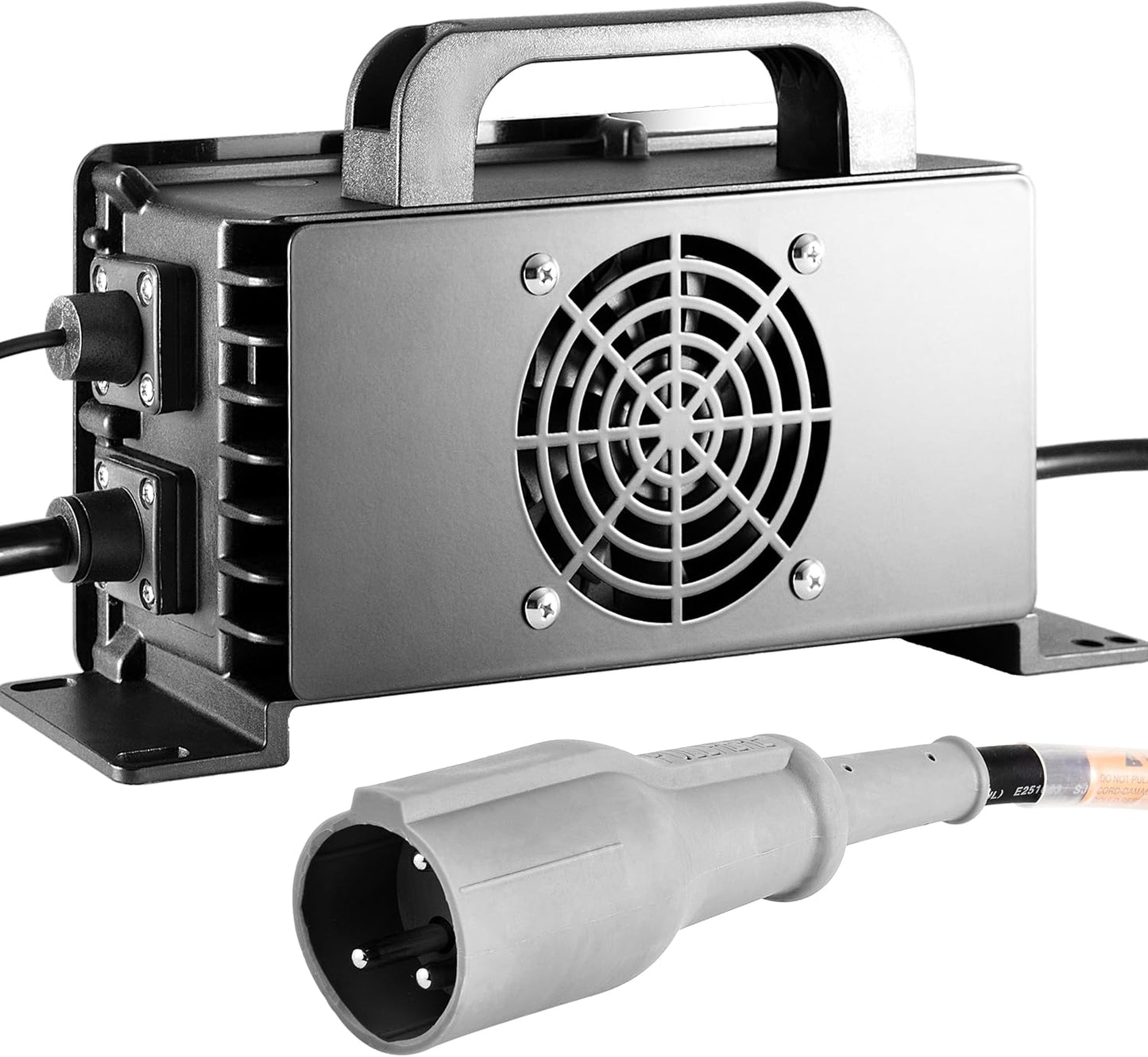 1400W Lead Acid Battery Charger 48 Volt 15 AMP 3-Pin Original Gray One-Piece Plug Club Car DS and Precedent Golf Carts