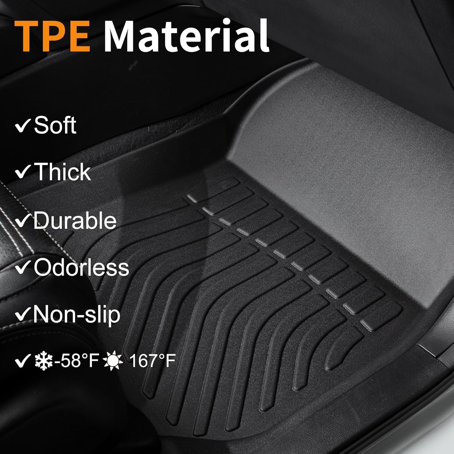 Binmotor-All Weather Car Floor Mats & Cargo Liner for Volvo XC60 2010-2017, TPE Rubber Liners Cargo Trunk Mat for Volvo XC60 Accessories