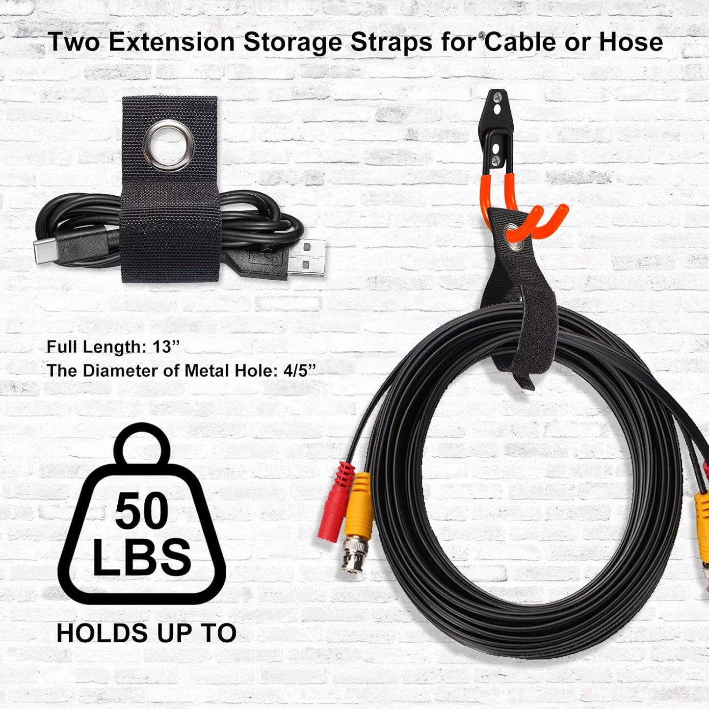 Garage Hook Heavy Duty Wall Storage Hangers, 26 Pack Garage Storage Hooks Steel Tool Orange for Ladders, Ropes, Garden Tools