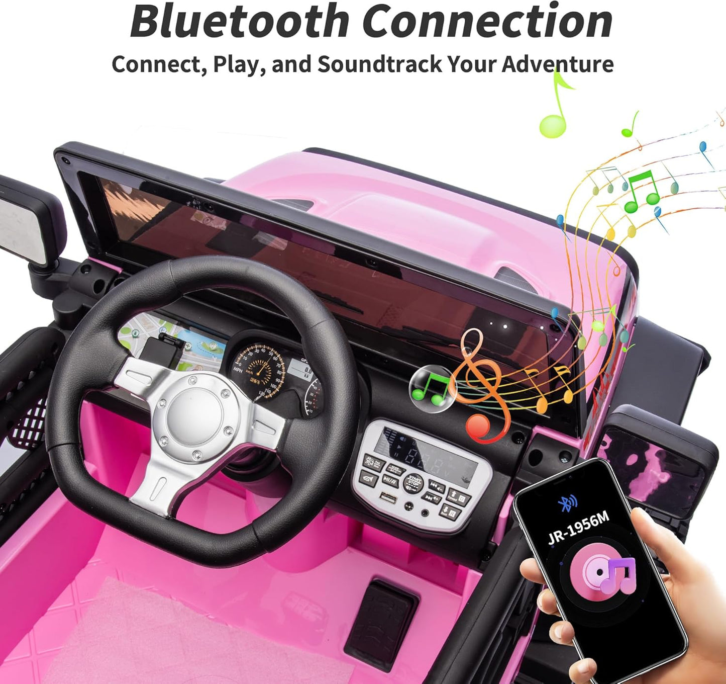 12V Kids Ride on Car Truck, Kids Electric Vehicles Car Ride on Toy for Toddlers with Remote Control - Light Pink