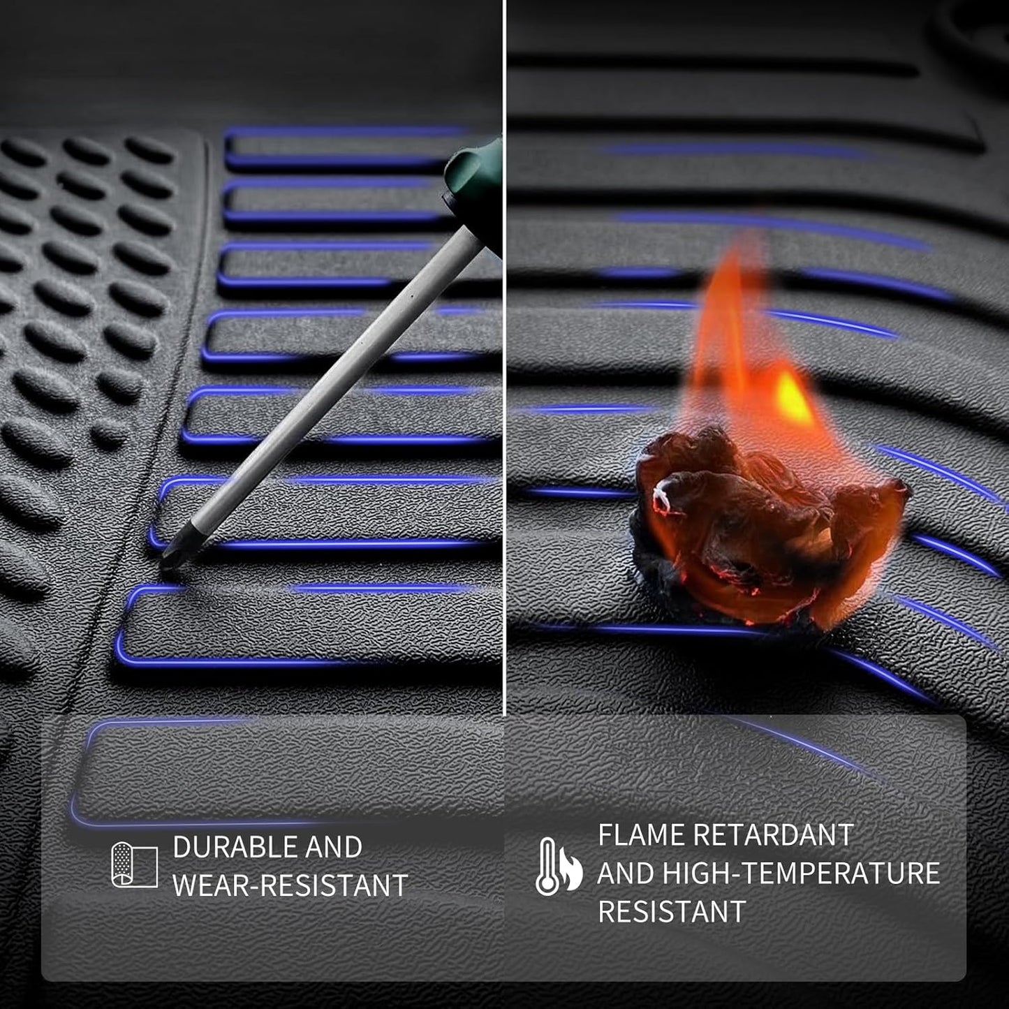 KELCSEECS All Weather Floor Mats & Cargo Liner for 2013 2014 2015 2016 2017 2018 Hyundai Santa Fe Sport(Only 5 Seater) Automotive Car Mats Trunk Liner Floor Liners Trunk Mat Santa Fe Sport Floor Mats