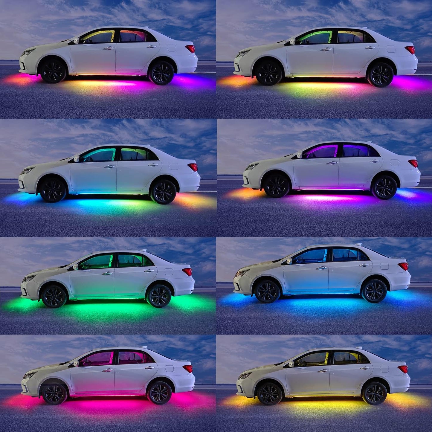 Underglow Led Lights for Cars, 6 pcs RGB-IC Smart LED Lights with Dream Color Chasing and 16 Million Colors with App and Remote Control, Waterproof Underglow Kit for Cars, SUVs, Trucks
