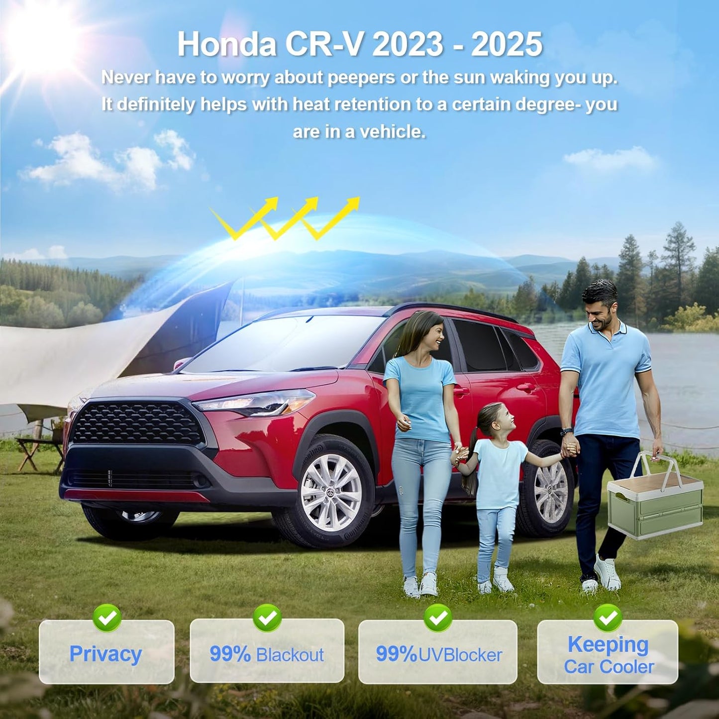 8pcs Car Window Shades for Honda CR-V 2023 2024 2025 Accessories,Windshield Side Rear Full Sunshade,Sun Visor UV Blocking, Privacy Protection and Blackout for Camping Outdoor