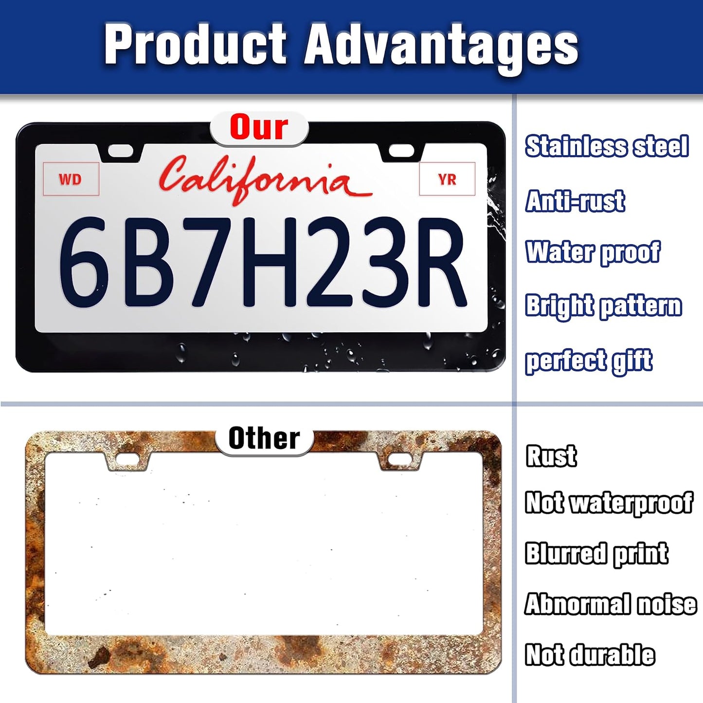 Mandala Flowers License Plate Frame Floral Print License Plate Holders Funny Stainless Steel Auto Accessory Bracket 2 Hole with Screws Universal Us Car License Plate Frames 6x12 Inch for Women Men