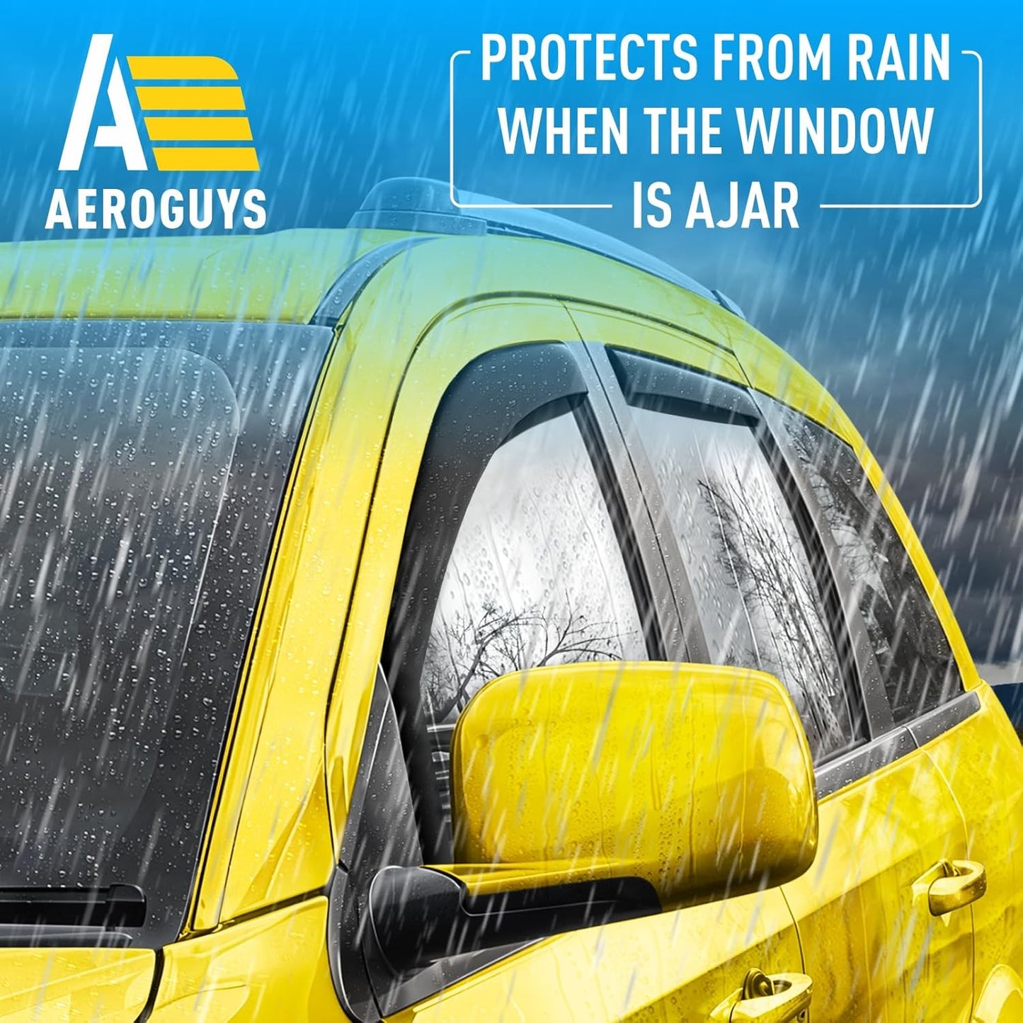 Extra Durable Window Deflectors in-Channel Window Visors Rain Guards Fit for Dodge Journey 2009-2020, Sun Visors, Wind Vent for Shades, Exterior Car Accessories - 4 pcs. AG0897