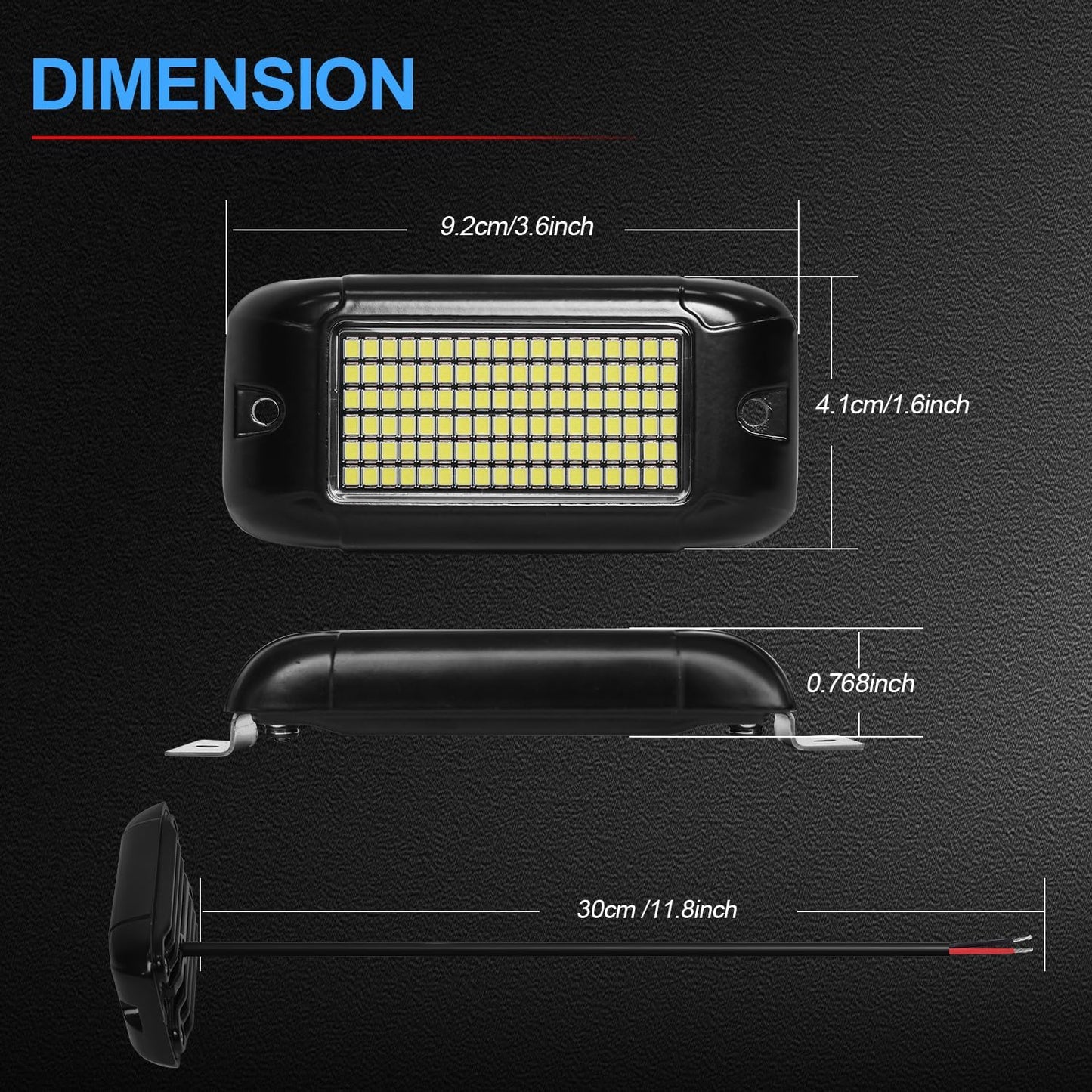 Nicoko 108 High-Power LEDs per Pod 4Pods Pure White Rock Lights Ultra-Bright Offroad Underglow Kit Advanced Heat Dissipation IP68 Waterproof for Truck, SUV, UTV, ATV, RZR