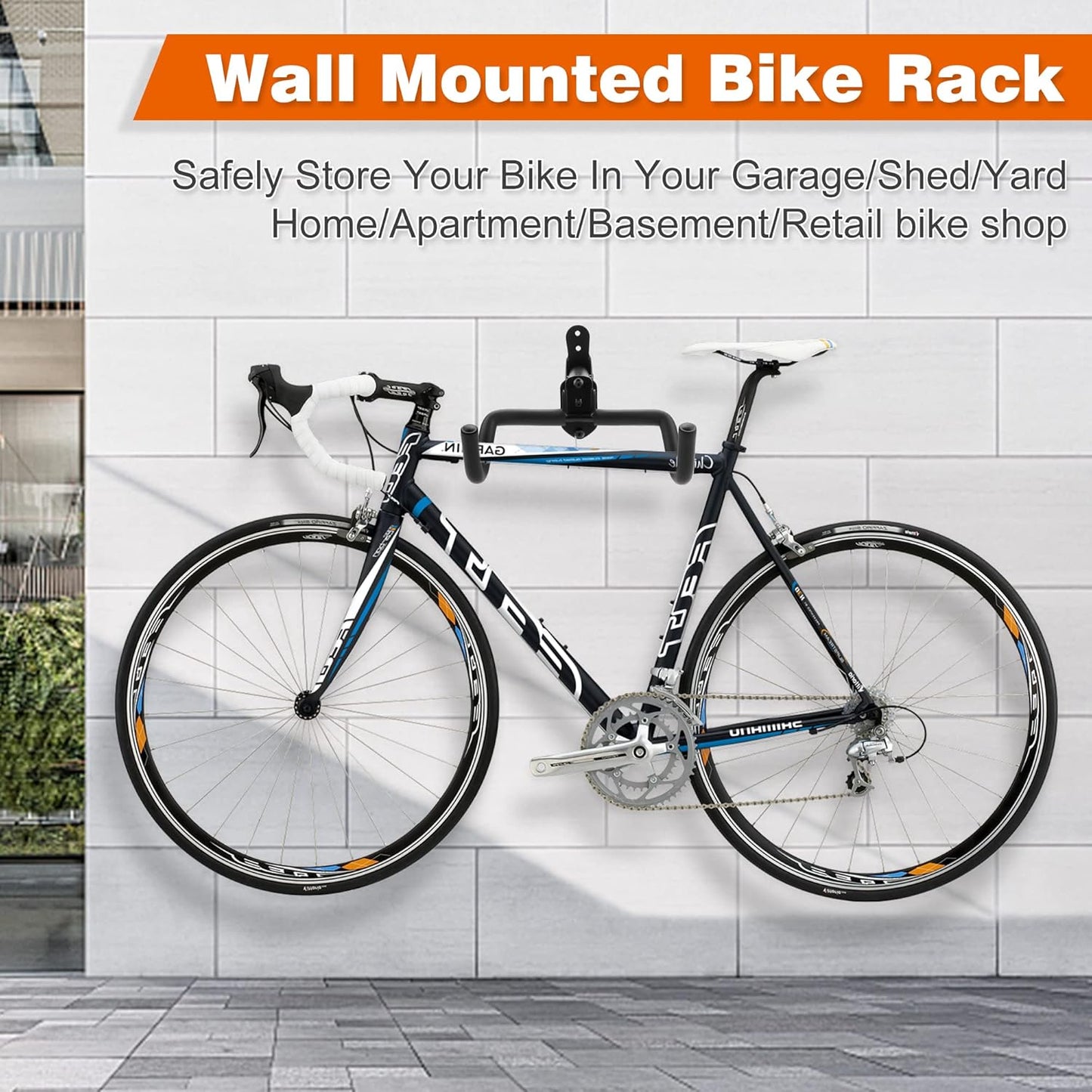 2PACK Bike Rack Garage Bike Wall Mount Bicycle Wall Hanger Bike Hook Bike Storage Rack for Indoor Storage Bike Horizontal Hanger Bicycle Wall Mount Bicycle Wall Rack