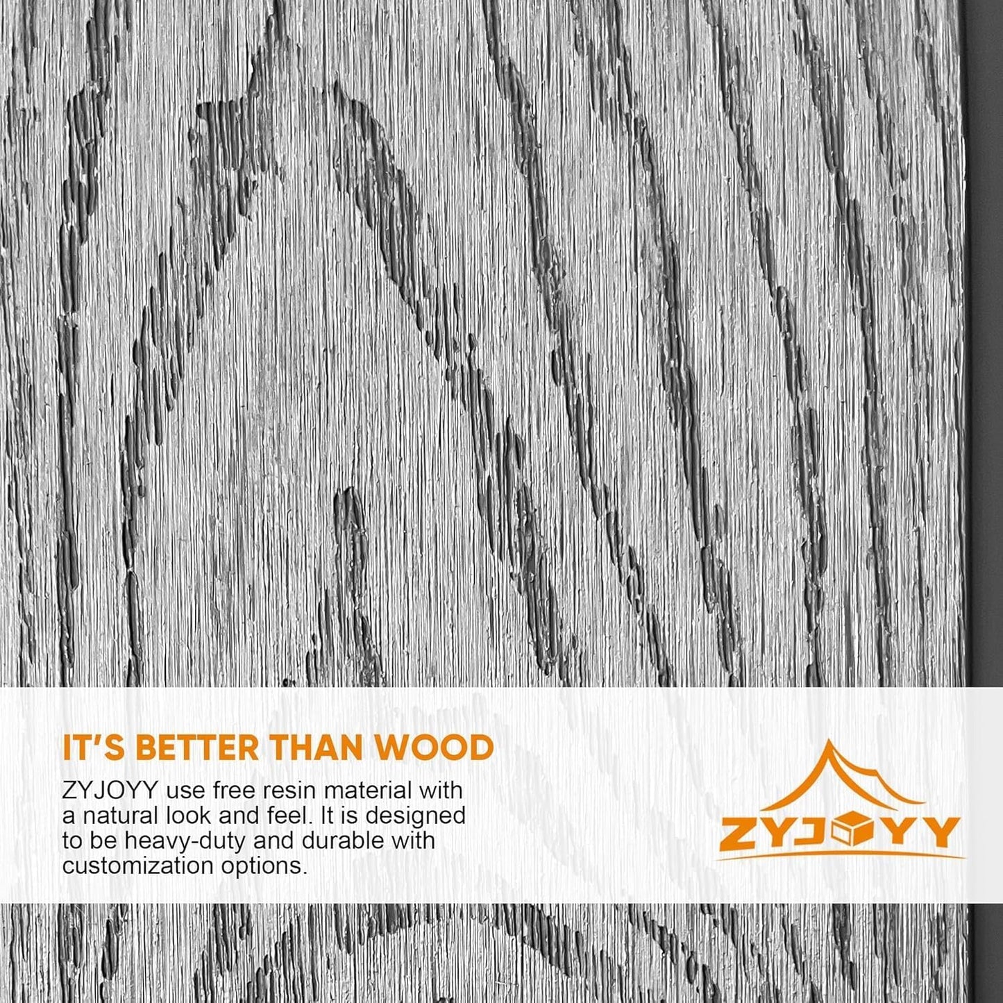 7.3 x 12 FT Shed Resin Outdoor Storage with Floor, 566 cuft Plastic Shed with Window and Lockable Door for Garden, Backyard, with Wood Texture, Grey