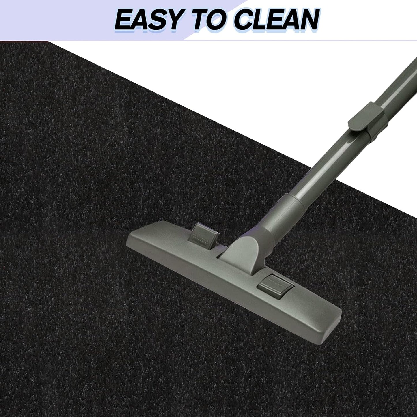 Custom Size Backed Non-Slip Area Rugs Runner, Easy Clean, Waterproof Runner Rugs for Hallway Entryway, Kitchen, Laundry, 2FT x 24FT, Black