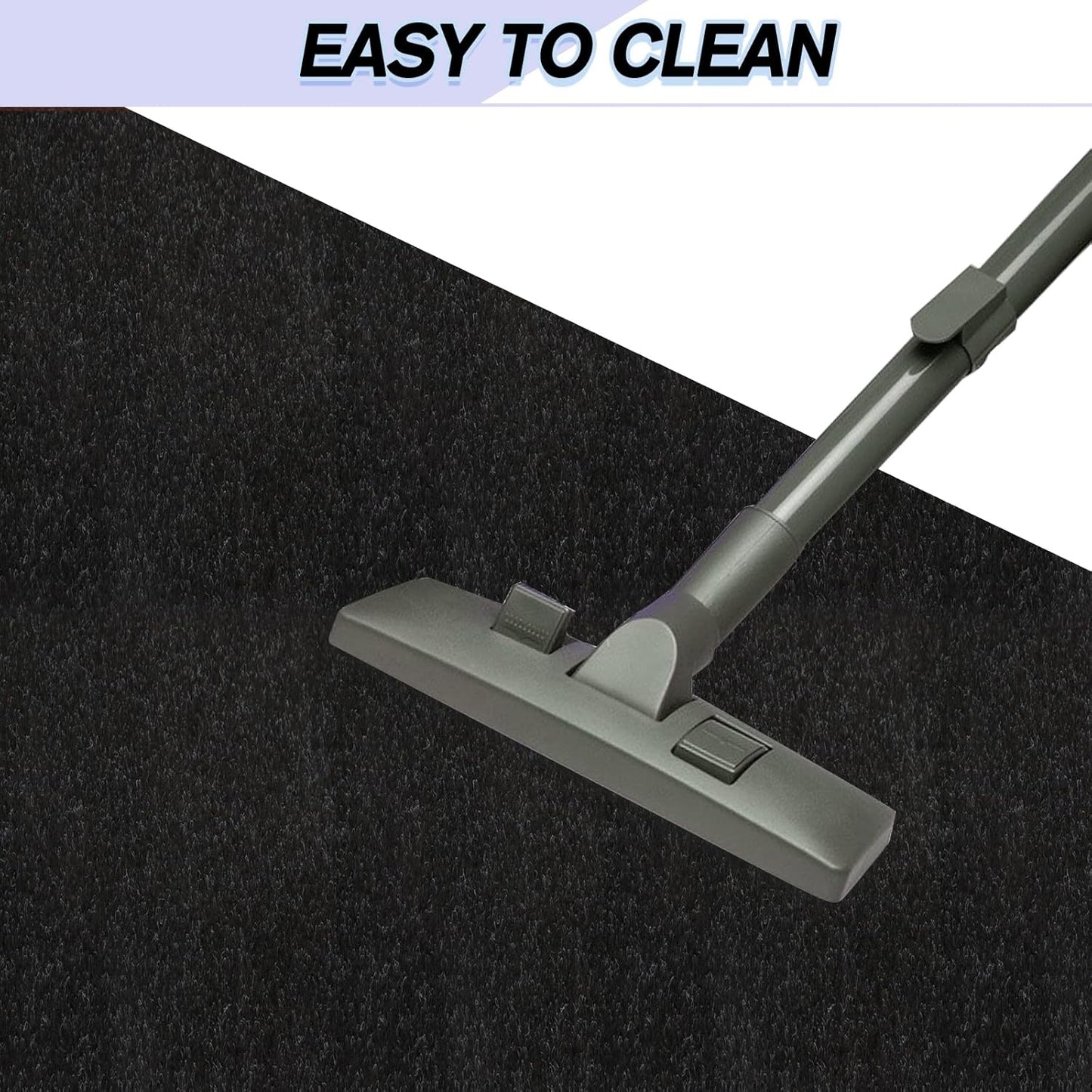 Custom Size Backed Non-Slip Area Rugs Runner, Easy Clean, Waterproof Runner Rugs for Hallway Entryway, Kitchen, Laundry, 4FT x 58FT, Black