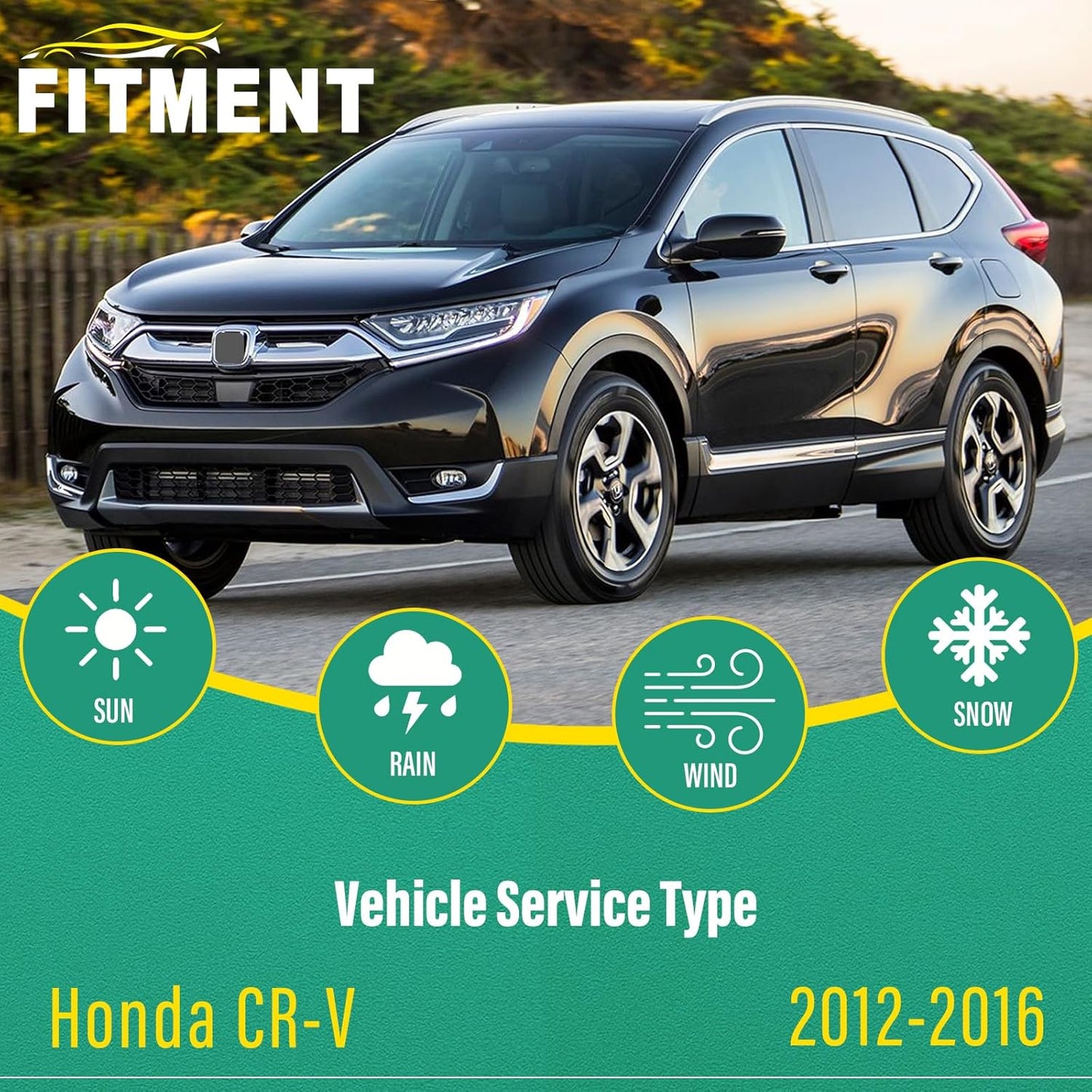 26" 16" 13" Windshield Wiper Blades Replacement for Honda CRV CR-V 2012 2013 2014 2015 2016 Premium All Weather Front Rear Wipers Set - OEM Quality (Pack of 3)