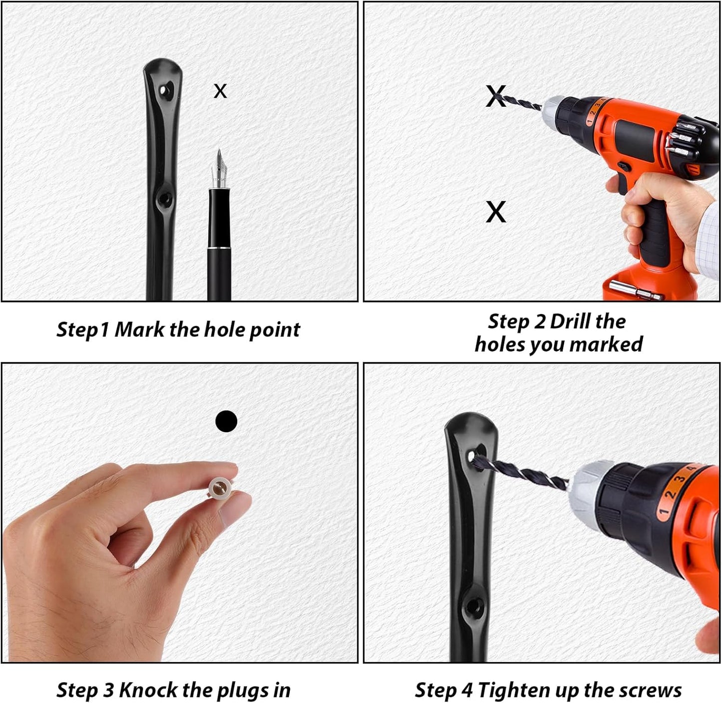 6 PCS 15 Inch Garage Hooks Heavy Duty Kayak Storage Hooks Hanger Black Kayak Storage Rack Ladder Hooks for Garage Wall Mount Garage Wall Hooks for Canoe Paddle Board, Ladder, Hose, Bicycle