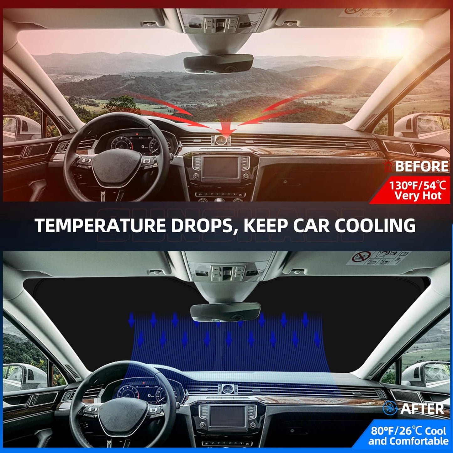 Windshield Sun Shade for Ch-evro-let/Chevy Trax 2013-2023 Foldable Sunshade Custom Fit Front Window Car Interior Accessories Protector Blocks UV Rays