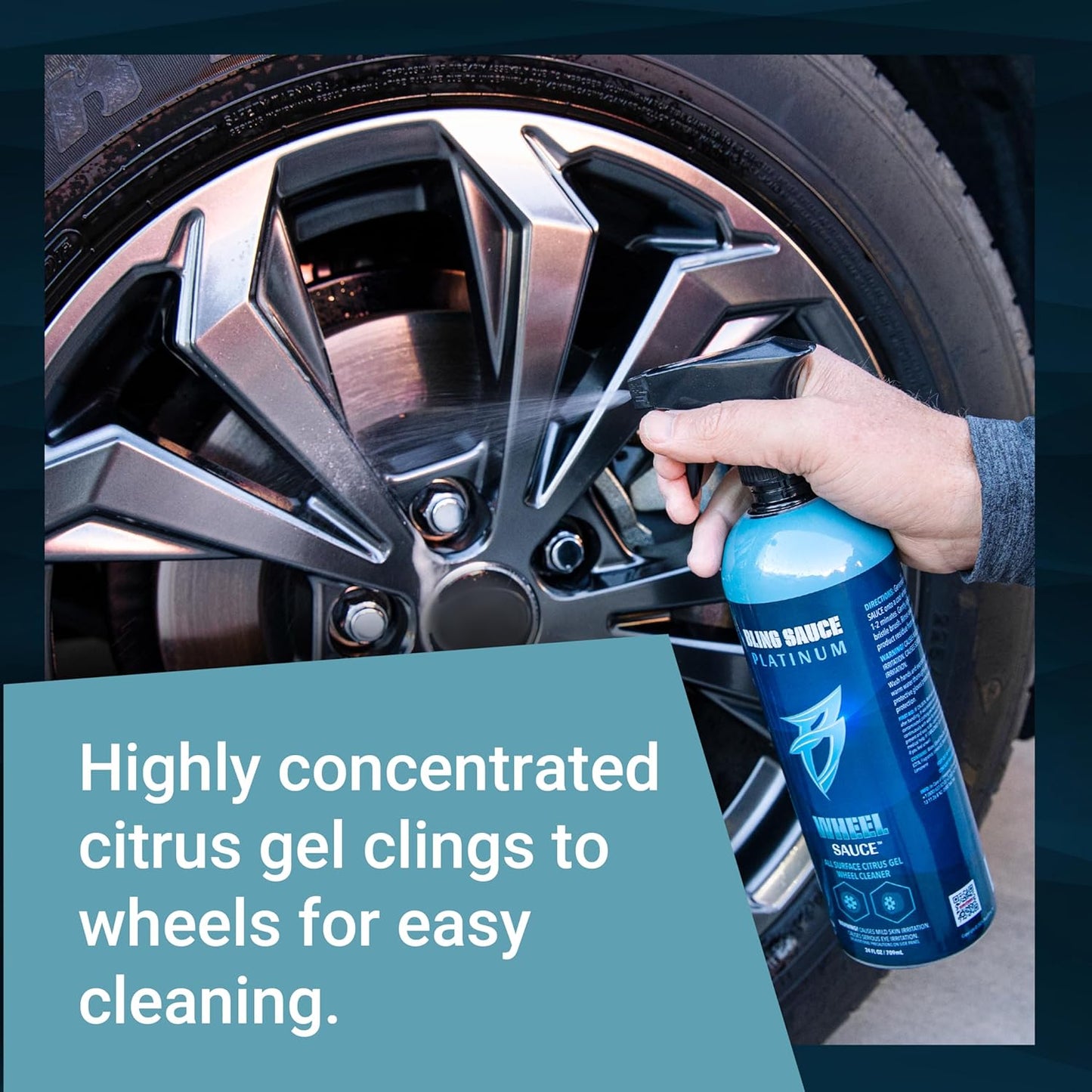 Platinum Wheel Sauce, All Surface Citrus Gel Wheel Cleaner for Cars, Trucks, SUVs, 24oz.