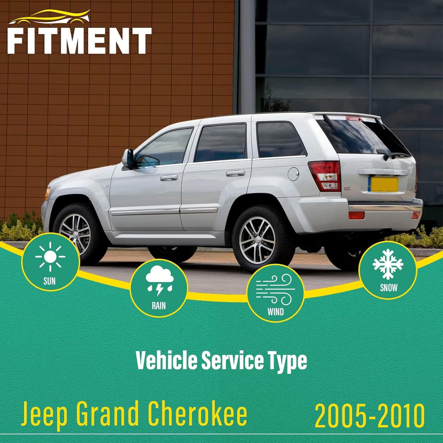 21" 21" 14" Windshield Wiper Blades Replacement for Jeep Grand Cherokee 2005 2006 2007 2008 2009 2010 Premium All Weather Front Rear Wipers Set - OEM Quality (Pack of 3)