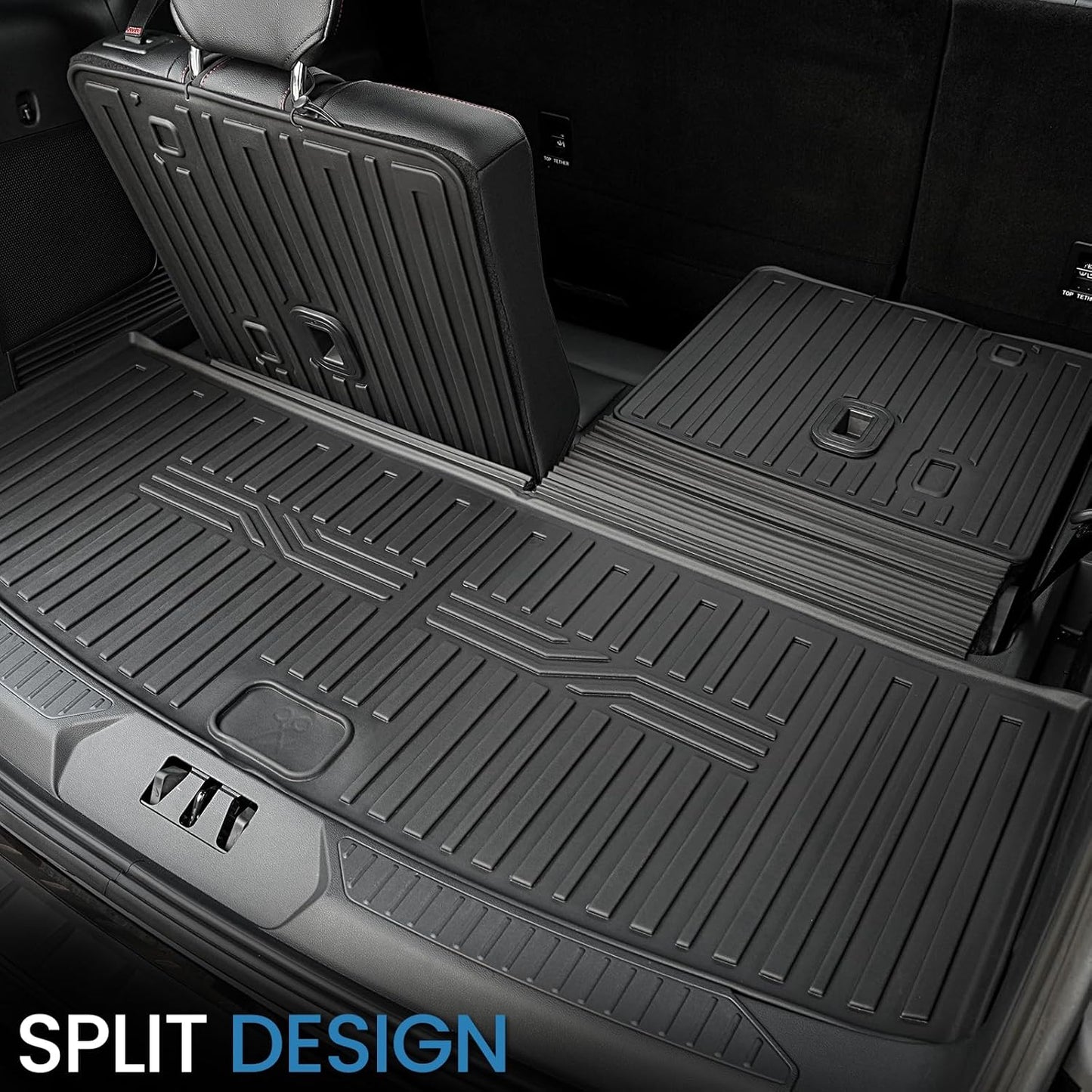 Floor Mats for 2020-2024 2025 Ford Explorer 7 Seats Bench Seat Car Mat Accessories, All Weather TPE Cargo Mat Backrest Mats Active/Platinum(7 Seat Floor Mats+2-in-1 Cargo Mat)