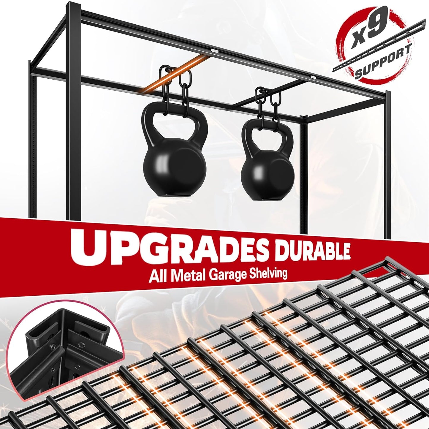 REIBII 60" W Garage Shelving, 2900LBS Storage Shelves, 6 Tier Heavy Duty Shelving, Adjustable Metal Shelving Units and Storage Rack for Warehouse, Pantry, Basement, 60" W x 84" Hx 24" D