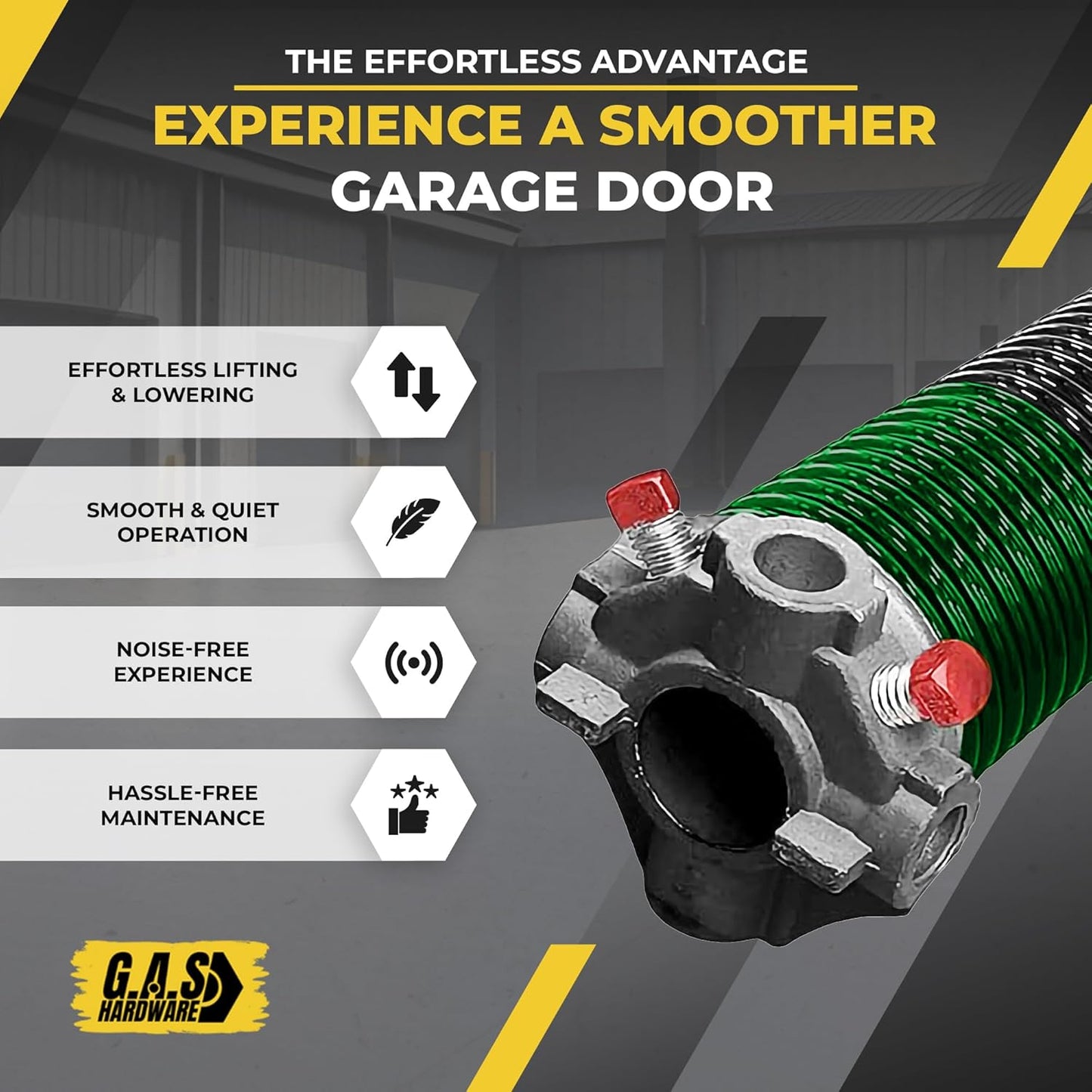 Garage Door Torsion Spring 243x2x28 Torsion Springs for Left Side of Garage Door with 1" Steel Bearing, Gloves, and Winding Bars Precision E-Coating 5-Year Warranty Minimum 30,000 Cycles (Red Cone)