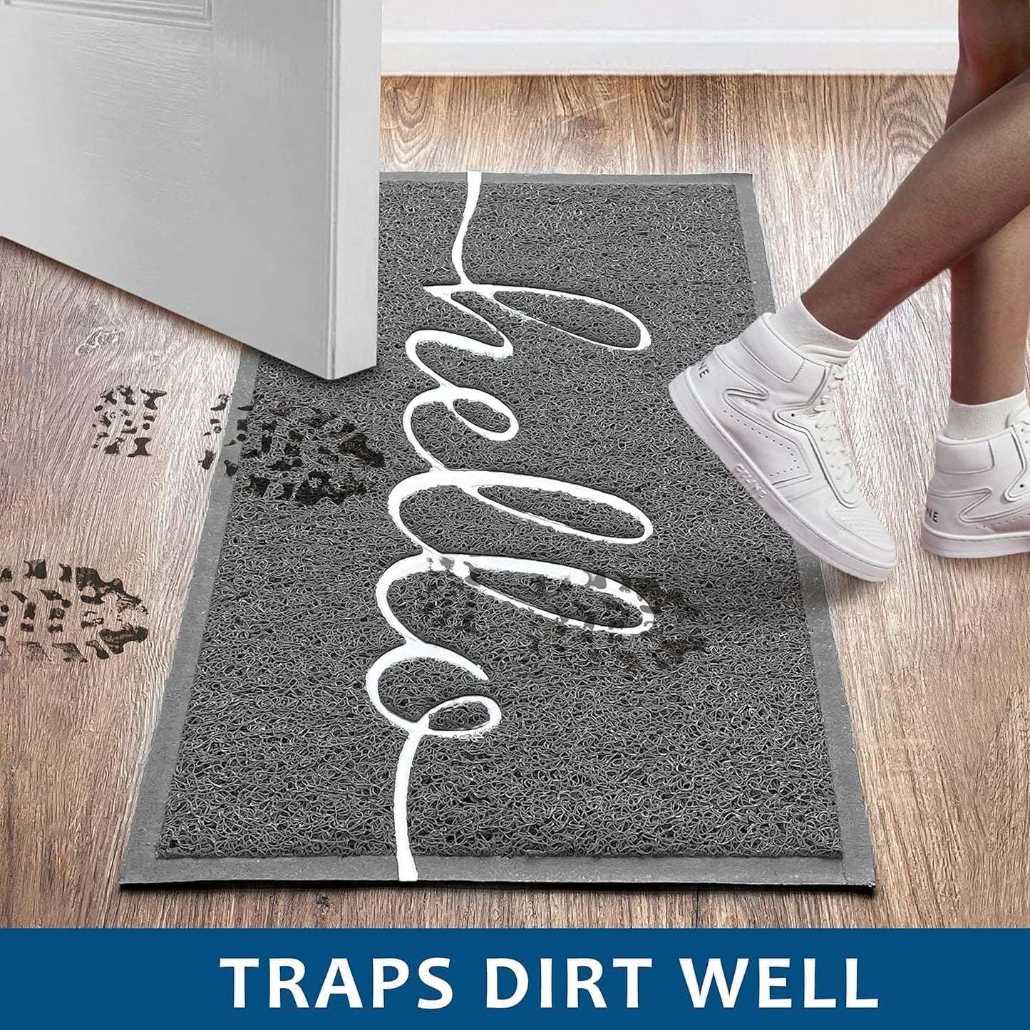 EARTHALL Funny Hello Mats Outdoor, Front Door Mat for Outside Entry, Doormat Outdor/Indoor Entrance, Front Door Rugs for Entryway Inside, Outside Mats for Home Entrance, Front Porch Decor 20"x32"