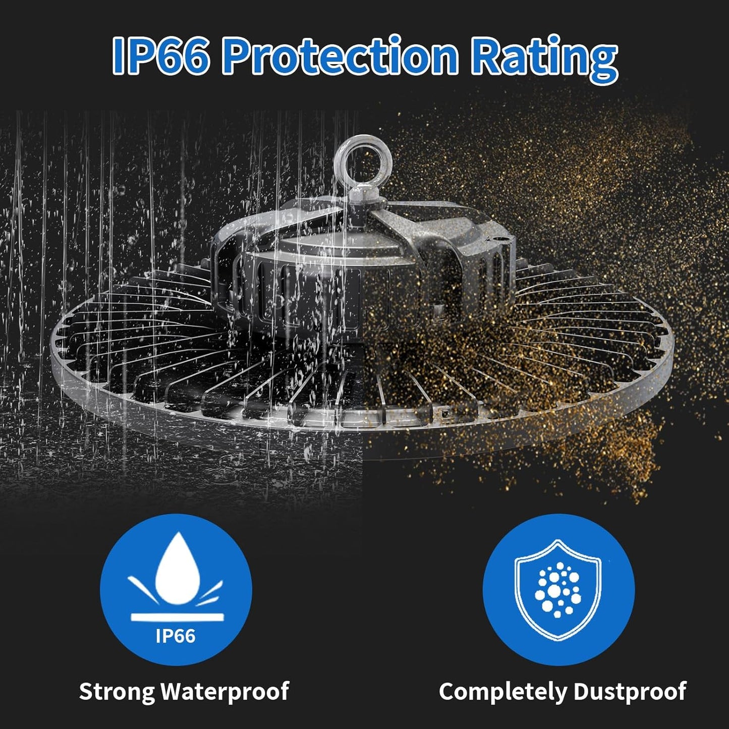 2 Pack UFO LED High Bay Light 150W, 21000 LM, 5000K with 5ft Power Cord, US Plug, Bright LED Shop Light for Basement Commercial Factory Garage Lighting, IP66 Waterproof, AC110-277V, ETL Listded