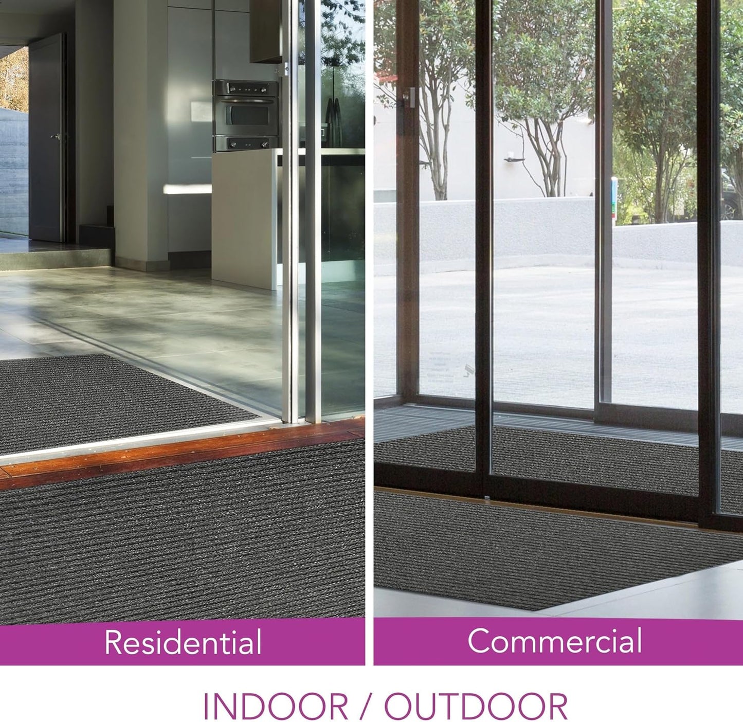 iCustomRug Spartan Weather Warrior Duty Indoor/Outdoor Utility Ribbed in 3ft,4ft,6ft Widths 70 Custom Sizes with Natural Non-Slip Rubber Backing 4'X40' in Charcoal