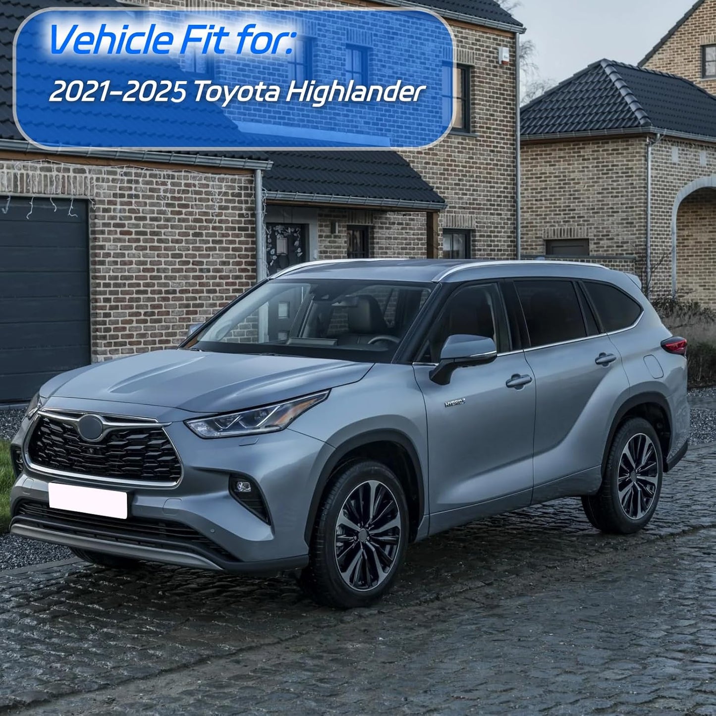 4pcs in Channel Rain Guards for 2021 2022 2023 2024 2025 Toyota Highlander, Extra Durable Side Window Wind Deflectors, Smoke Tinted Vent Window Visors Shade Shield for Cars