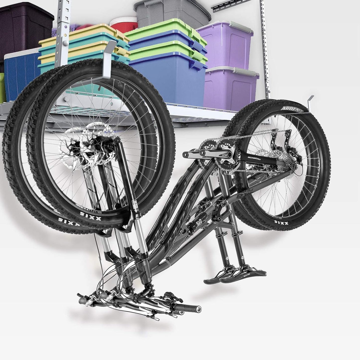 FLEXIMOUNTS 2 Pack Add On Storage Utility Hook Accessory for Garage Ceiling Rack, Max Weight Capacity up to 35lbs,White