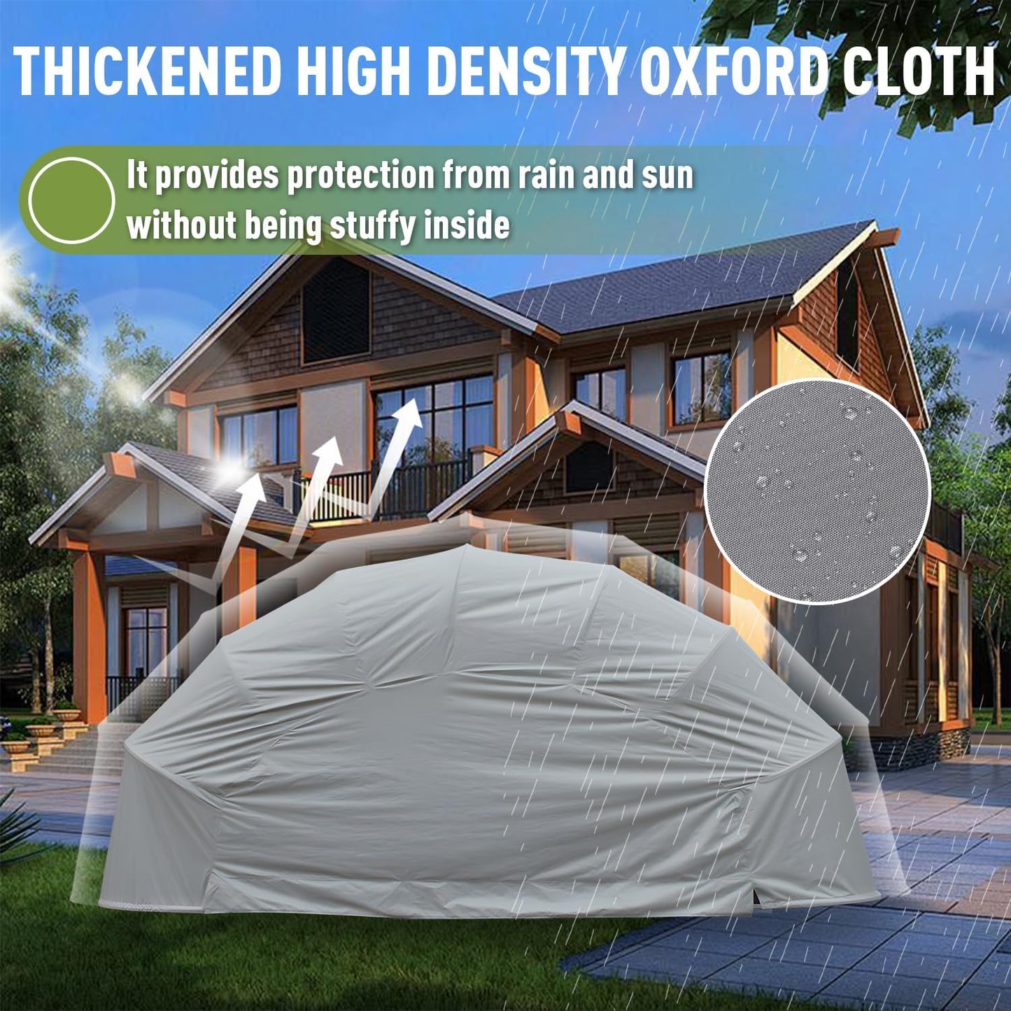 Stainless Steel Carport, Foldable Retractable Garage, Heavy Duty Mobile Carport, Semi-Automatic Outdoor Shelter, All-Weather Weatherproof RV Cover, for Parking Lot, Yard, Grey