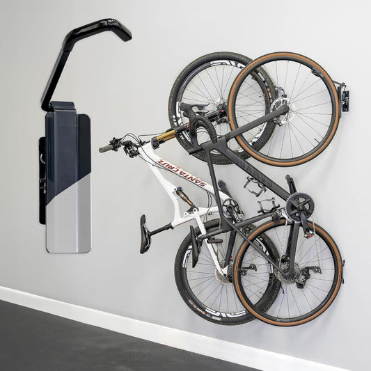 StoreYourBoard Bike Swivel Rack – Wall Mounted Garage Bike Storage, Vertical Hanger with 120° Swing Design & Stopper, Space-Saving Indoor Wall Mount – Fits Kids Bikes, BMX & More