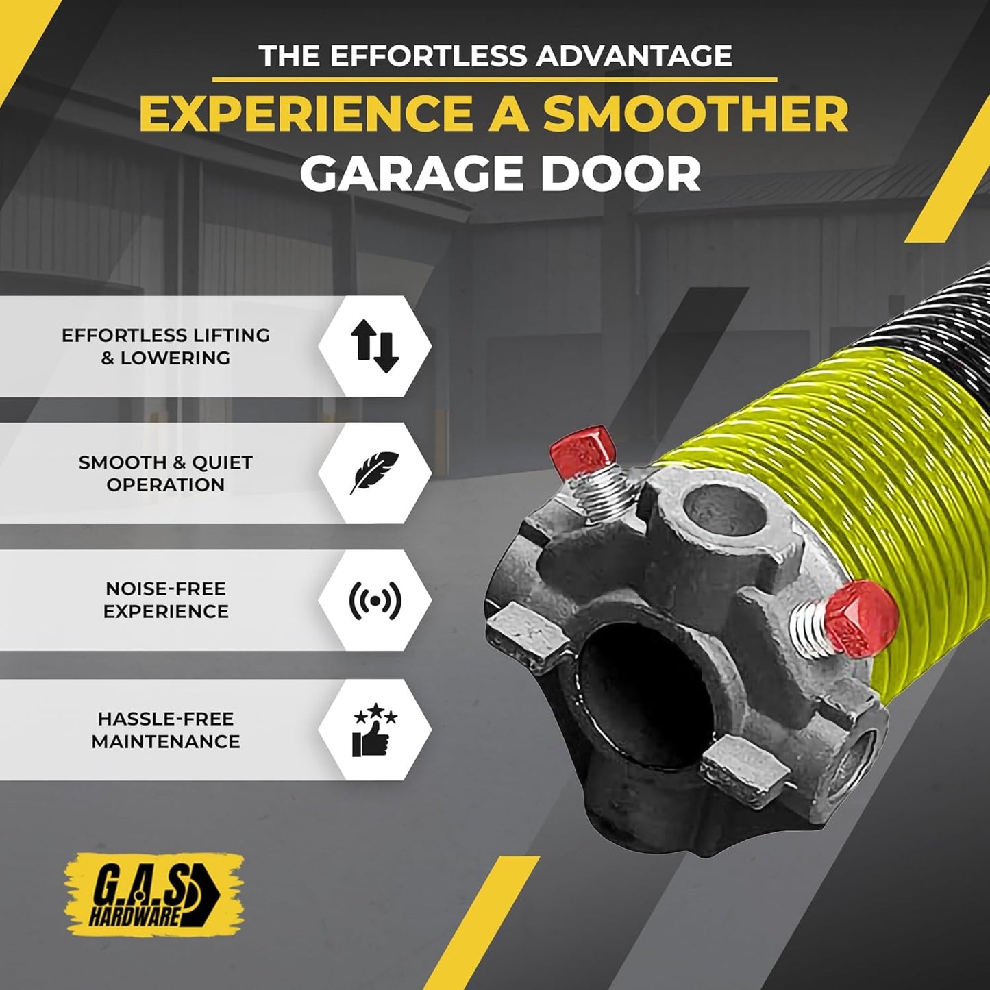 Garage Door Torsion Springs 207x2x24, Includes 1” Steel Bearing, Gloves, and Winding Bars for The Left and Right Side of Garage Door Precision E-Coating 5-Year Warranty Minimum 30,000 Cycles (Pair)