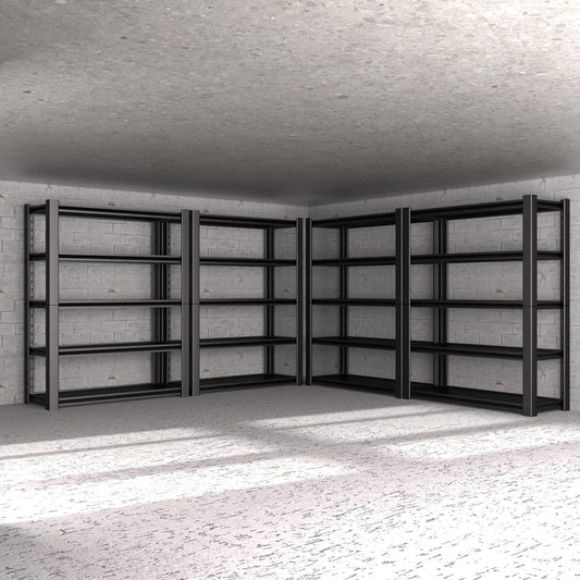 5-Tier Heavy Duty Garage Shelving Unit, 3000 LBS Capacity Metal Storage Rack 72" H x 48" W x 20" D, Adjustable Steel Shelves for Garage, Warehouse, Basement, Pantry, Workshop.4 Pack