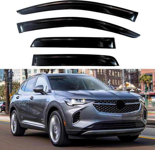 KPY Window Visor Compatible with Buick Envision 2021-2023, 4PC Rain Guard Side Window Vent Deflectors Tape-On Style, 2021 2022 2023