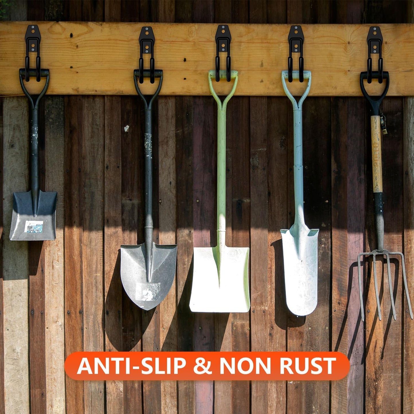 4 Pack 5.5x4.1 Inch Utility Steel Wall Mount Heavy Duty Garage Hooks with Anti-Slip Coating,Storage More Yard,Garden and Power Tools and for Hanging Hose,Ladder and Bike