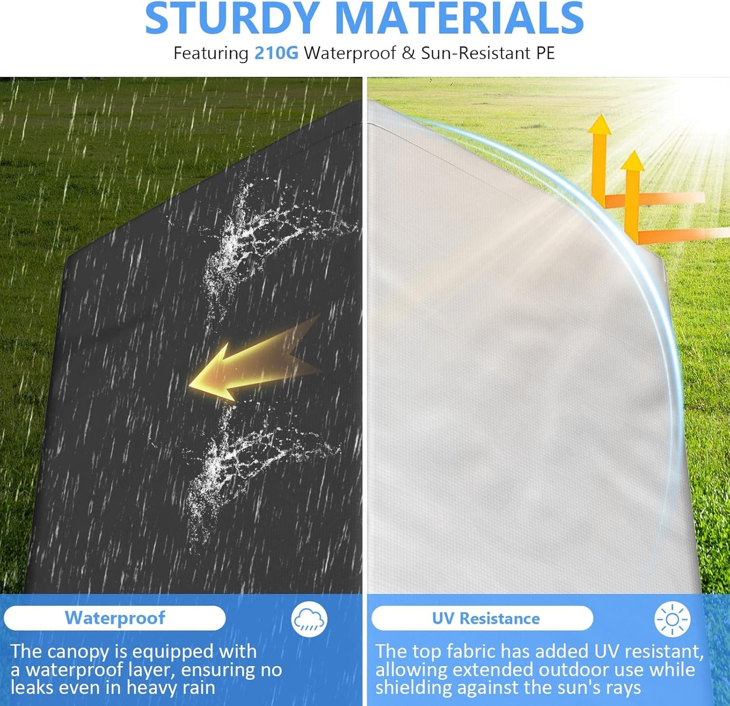 6x8 ft Carport Heavy Duty Tent with Roll-up Windows, Portable Garage with Removable Sidewalls & Doors, Car Canopy All-Season Tarp for Car Boat Truck Motorcycle