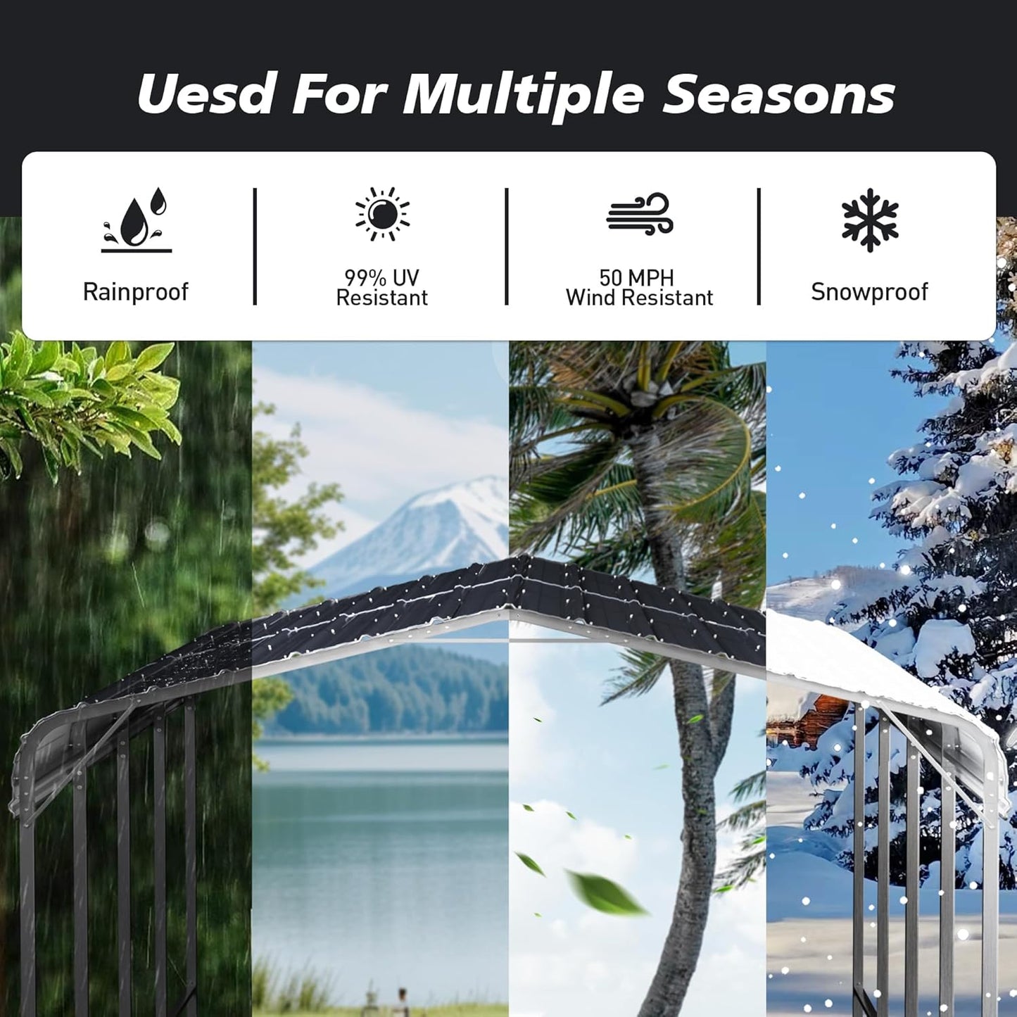 HOMPUS 10x20 FT Metal Carport, Enhanced Base Oversized Garage Carports, Heavy Duty Canopy with Galvanized Steel Roof, Outdoor Shelter Shade for Car, Boats and Tractors