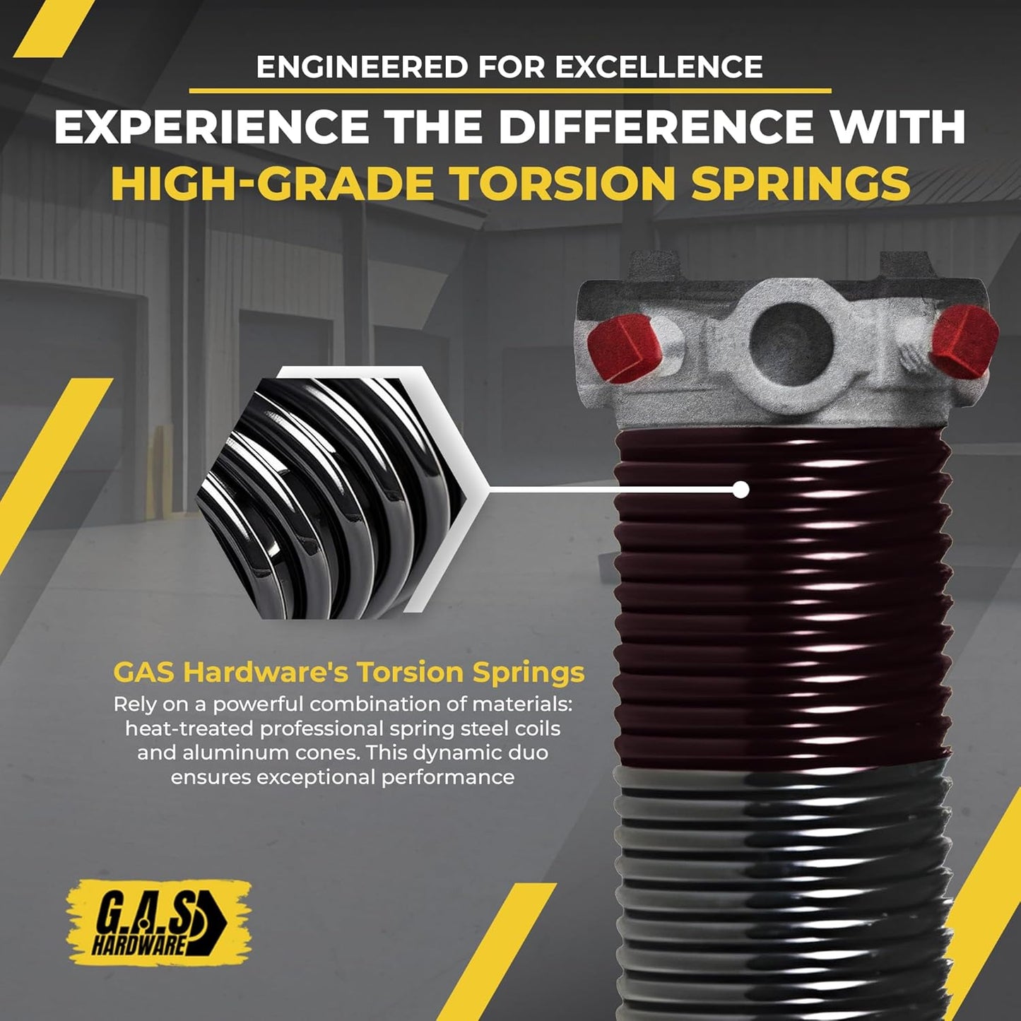 Garage Door Torsion Springs 234x2x29 Includes 1” Steel Bearing, Gloves, and Winding Bars for Left and Right Side of Garage Door Precision E-Coating 5-Year Warranty Minimum 30,000 Cycles (Pair)