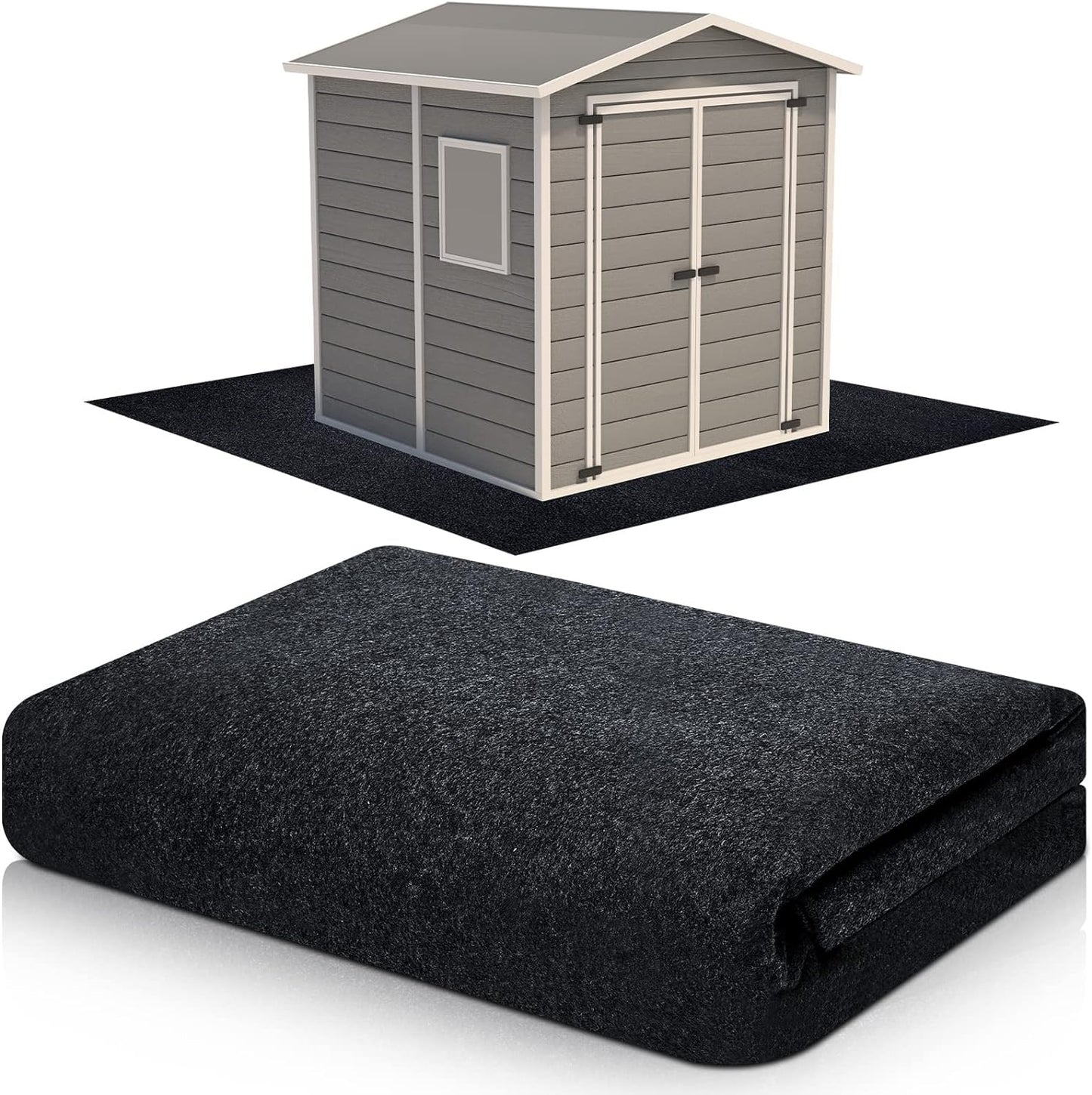 Haull Outdoor Storage Shed Floor Moat Waterproof Outdoor Carport Mat Thickened Soft Patio Furniture Pad Washable with Non Slip Backing, Storage Shed Not Included(6 x 8.2 ft)