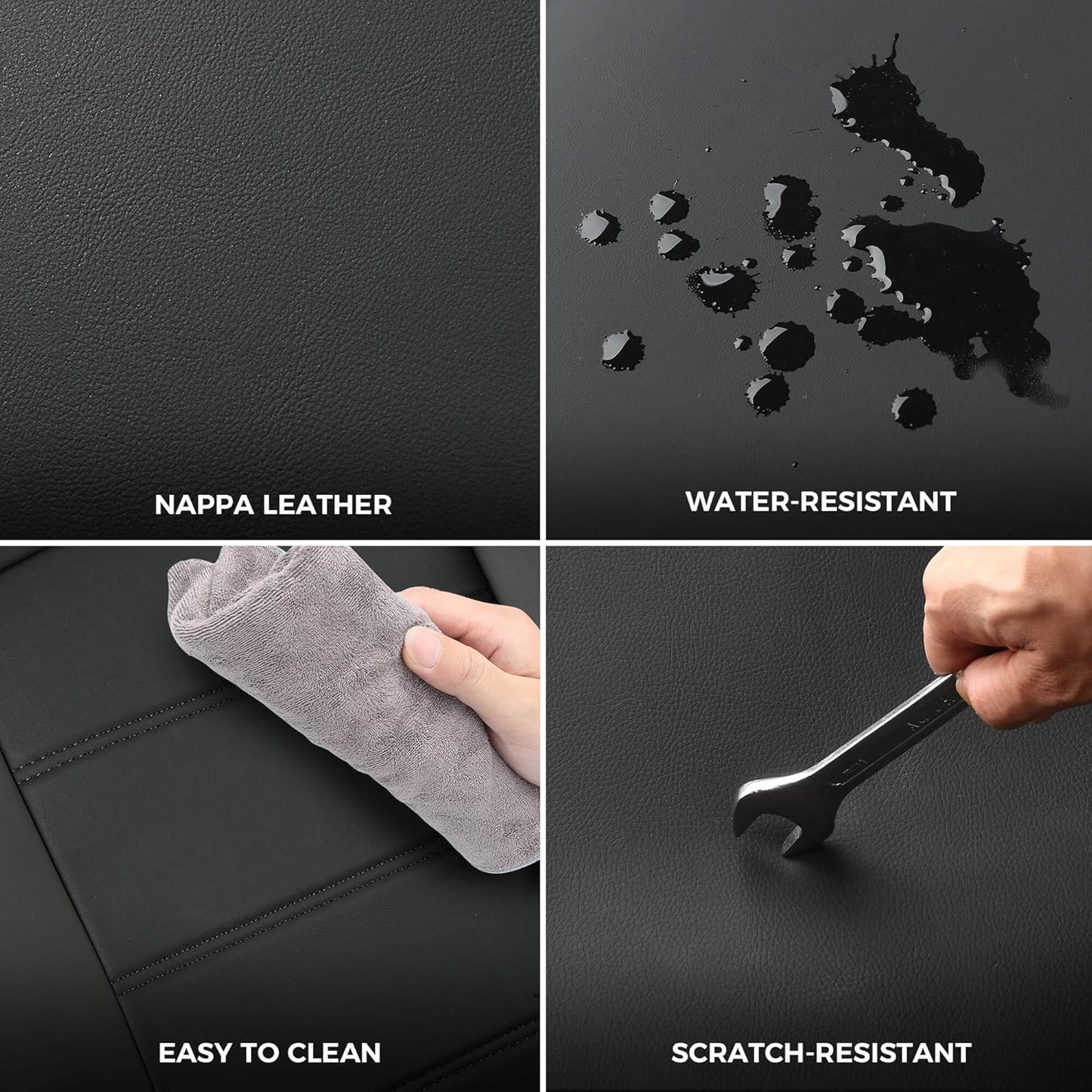 Seat Covers for Toyota 4Runner 2011-2024, Faux Leather Car Seat Cover Full Set, 2-Row-Only for 5 Seats Version-BlackBlue