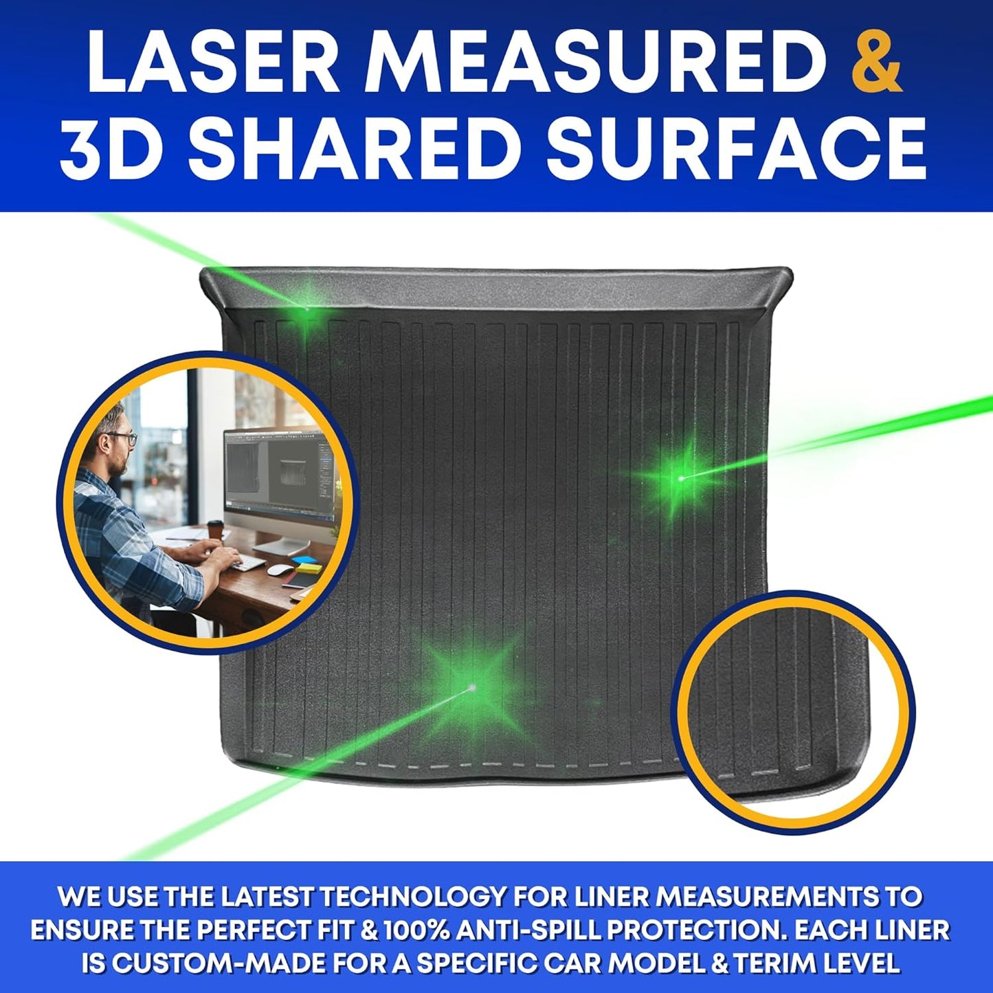 Premium Cargo Liner for Mercedes-Benz GLE 2016-2019 - 100% Protection - Custom Fit Car Trunk Mat - All-Season Black Cargo Mat - 3D Shaped Laser Measured Trunk Liners for Mercedes-Benz ML 2012-2015