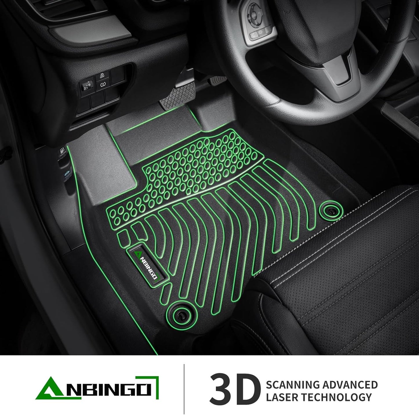 ANBINGO®Floor Mats Fit for Ford Escape 2020-2025(NO Hybrid) All Weather Mats for Ford Escape TPE Car Matt Rugs for Escape Rubber Trunk Carpet for Escape Automotive Accessories