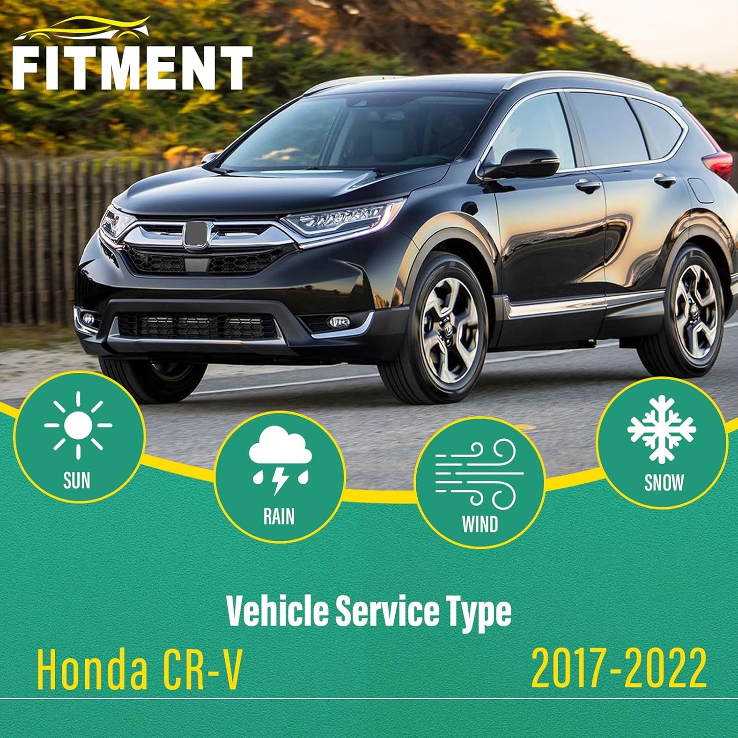 26" 17" 12" Windshield Wiper Blades Replacement for Honda CRV CR-V 2017 2018 2019 2020 2021 2022 Premium All Weather Front Rear Wipers Set - OEM Quality (Pack of 3)