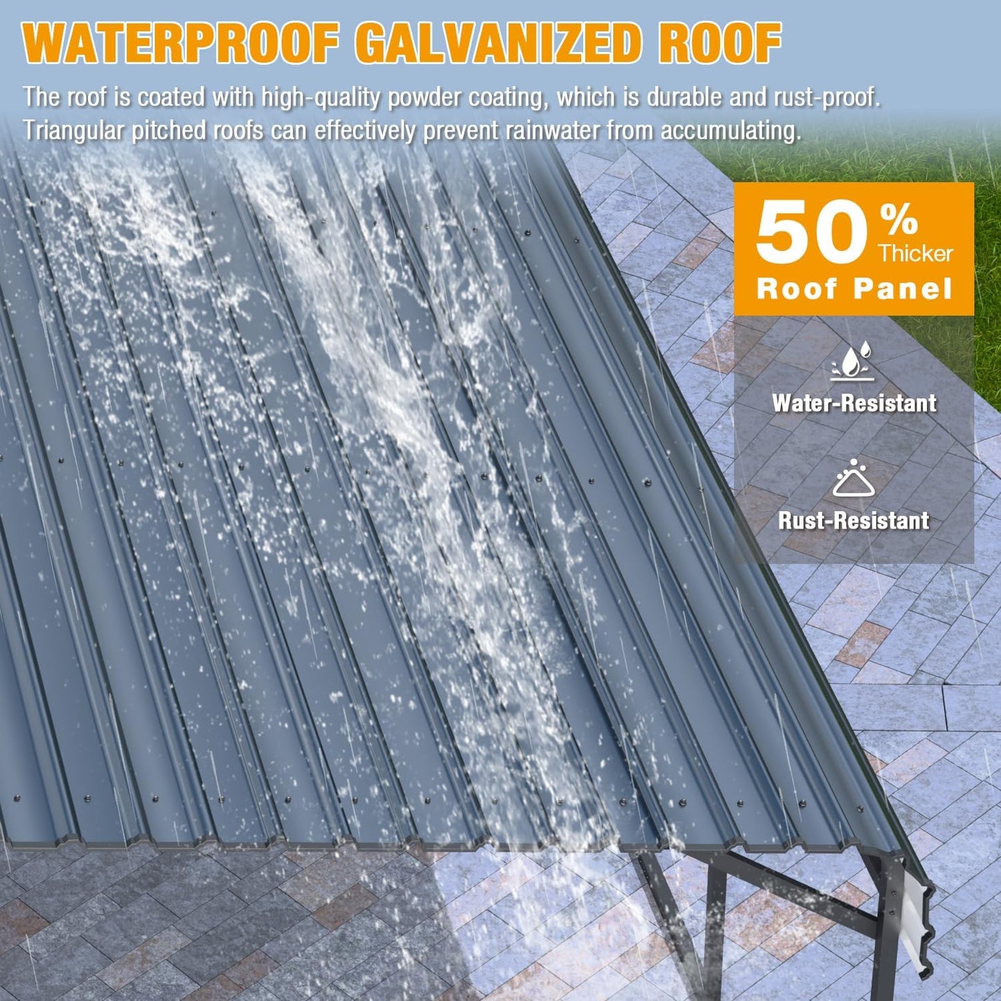 EBE 20'x30' Metal Carport, Heavy Duty Carports Canopy with Galvanized Steel Roof, Outdoor Carport Metal Garage Shelter Shade 2 Cars, Truck, Boat, SUV