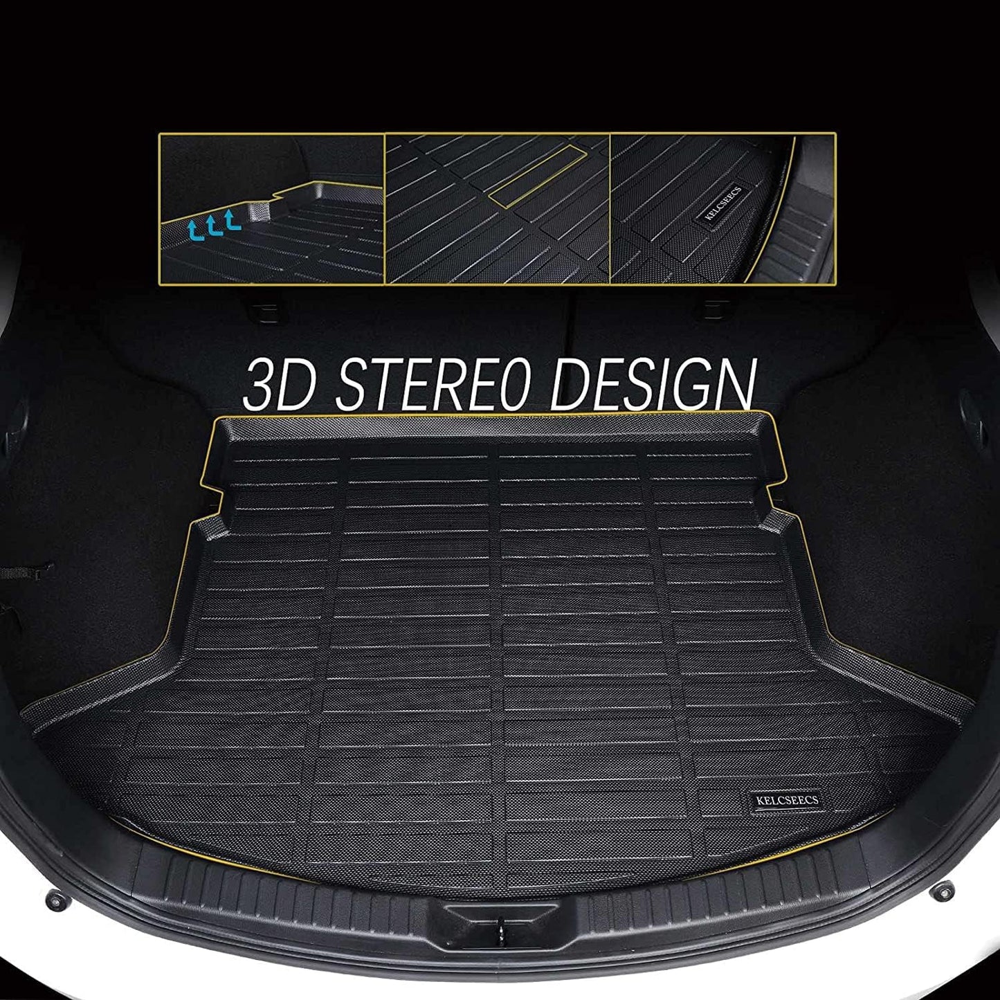 KELCSEECS Floor Mats & Cargo Liner Custom for 2026 2025 2024 2023 Honda HRV/Honda HRV Hybrid Car Mats Cargo Mat Floor Liners Trunk Liner HR-V All Weather Floor Mats Accessories Black