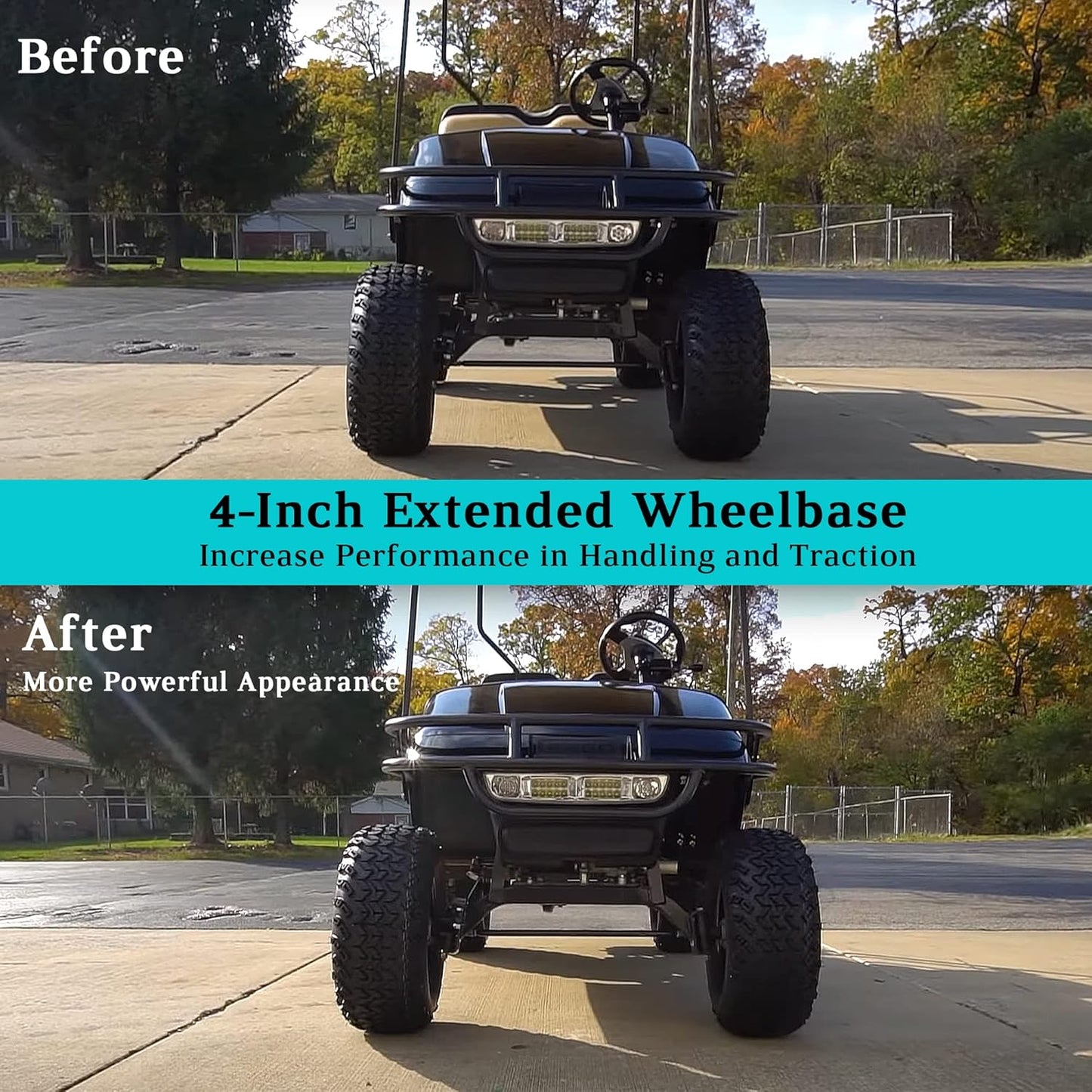 10L0L Golf Cart Wheel Spacers Adapters 2 Inch for EZGO Club Car 4 Lug (4x4 Bolt Pattern, 68mm Hub Bore, 1/2-20 Studs) - 4 Pack