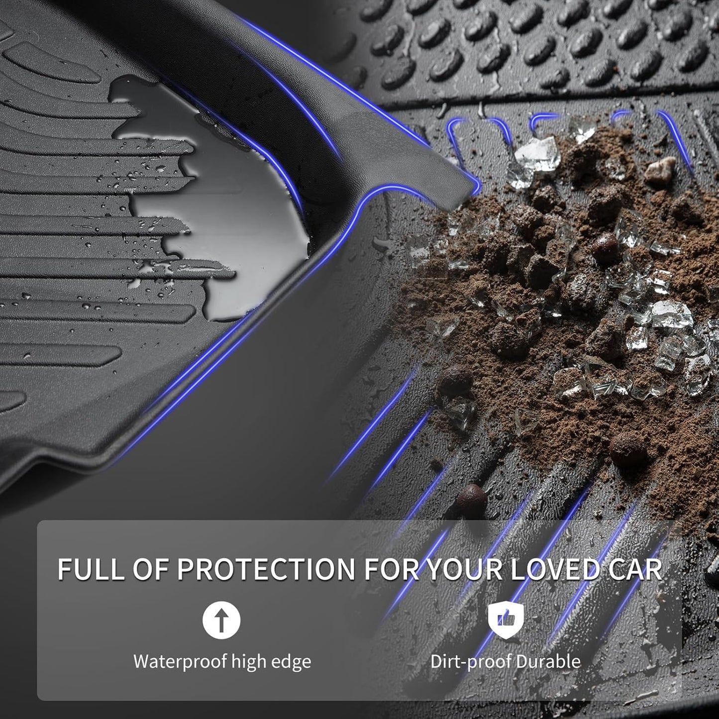 KELCSEECS Floor Mats & Cargo Liner Custom for Hyundai Ioniq 5 2025 Movable Center Console (Sliding Center Console) All Weather Car Mat TPE Floor Liners Ioniq 5 Accessories Trunk Mat