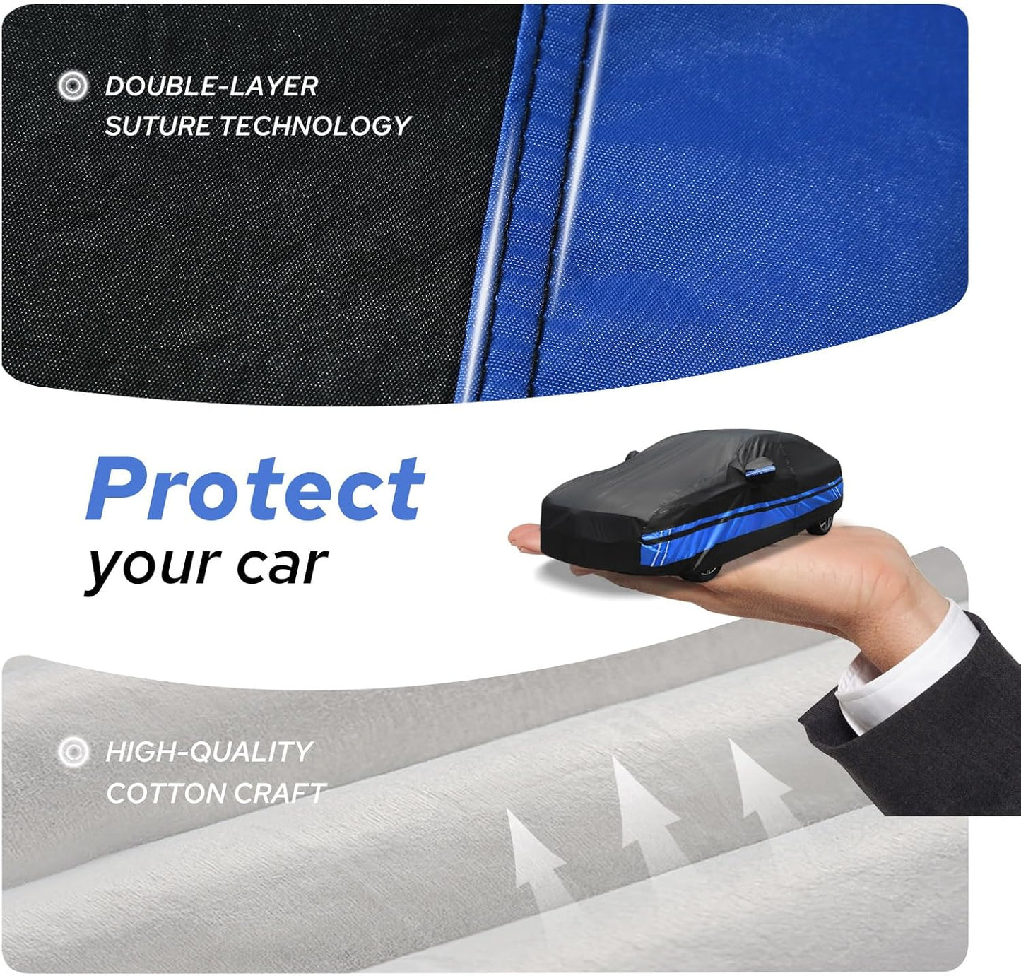 10-Layer for Toyota Corolla Car Cover Waterproof All Weather for Automobiles, Outdoor Full Exterior Covers Rain Snow UV Protection with Door Zipper, Fit for Toyota Corolla 2000-2024
